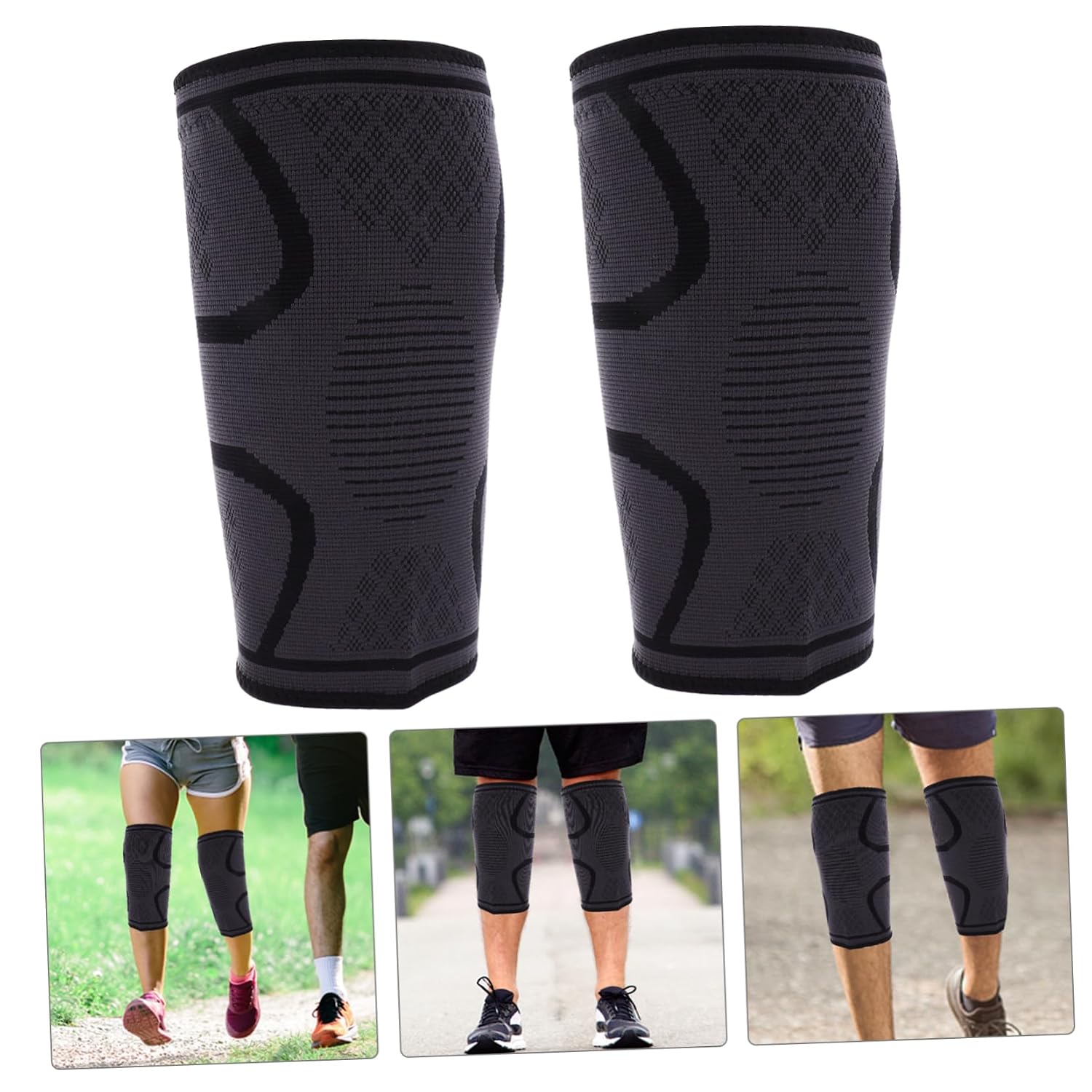 2pcs Ergonomic Sports Knee Pads Non-slip Running Kneepads for Basketball Cycling Warm