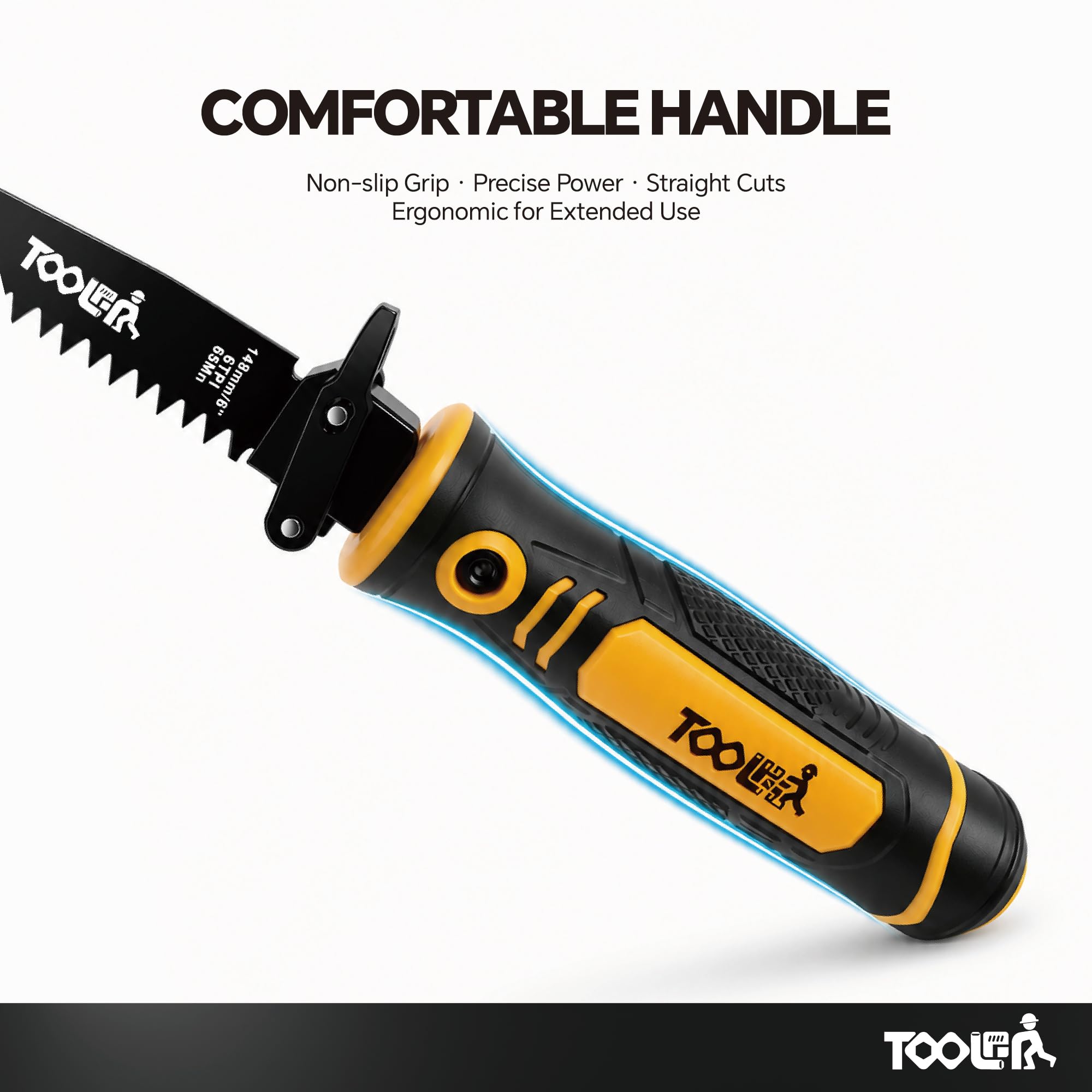 TOOLAN: Sega a Mano 8 in 1 Multi Lame per Cartongesso, Legno, Metallo, Plastica, Compensato - Lama Lunga