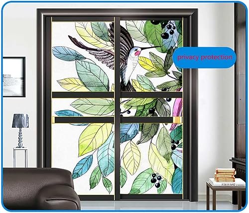 Miniatura 4 de Película de privacidad esmerilada sin pegamento, película de puerta de vitrales, reflectante estática, control de calor, anti UV, decoración de