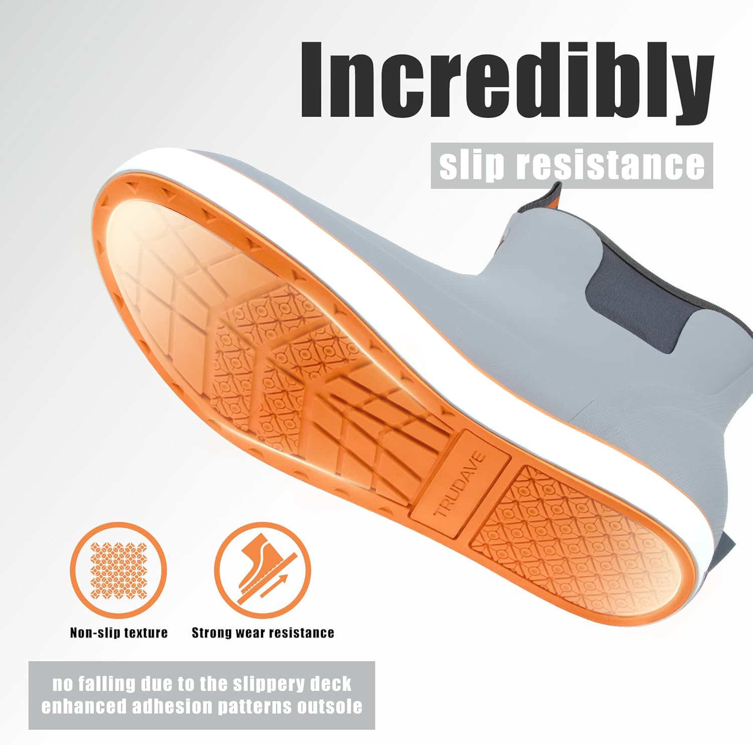 Trudave Deck Boots for Men, Men's Waterproof Insulated Reliable Rain Boots, Anti-Slip Ankle Rubber Boots with High-Traction for Fishing Boating, Size 6-14 - Image 5