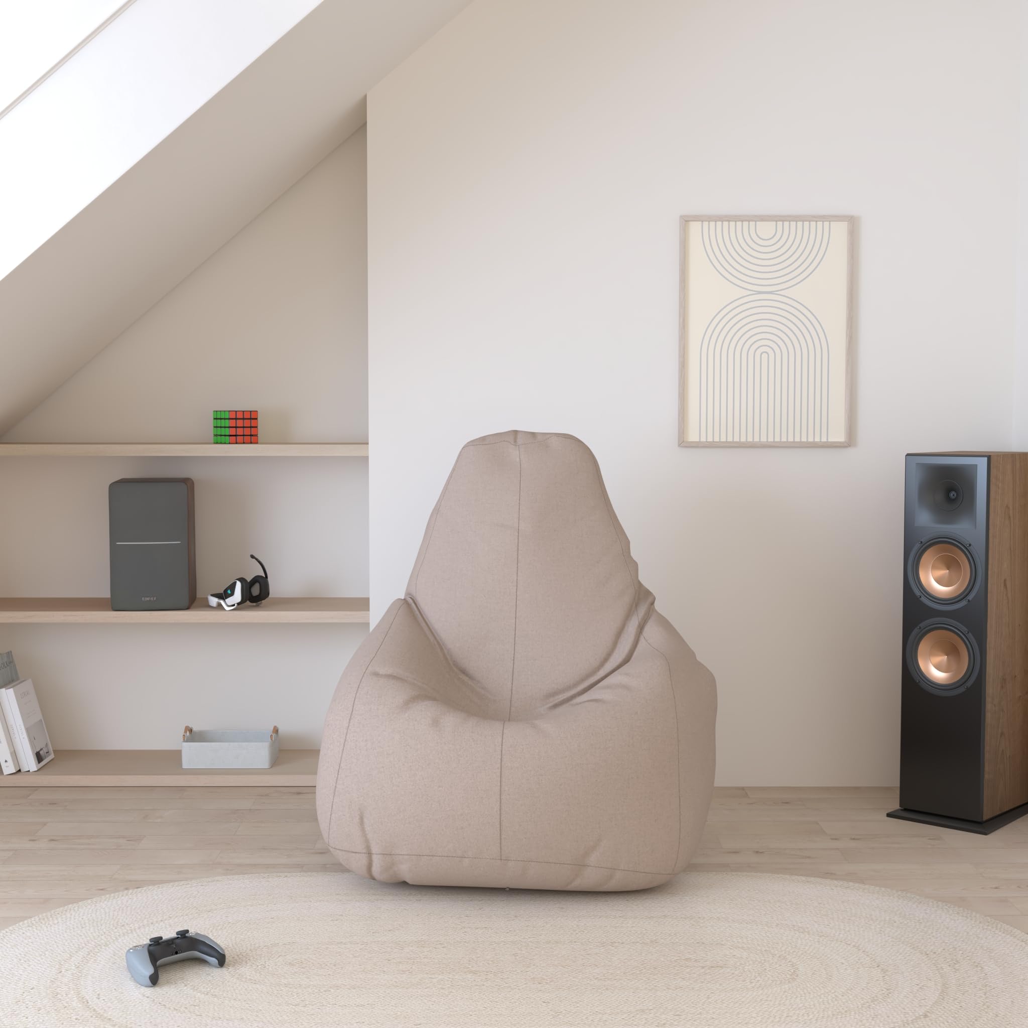Ecopuf | Puff Poltrona Sacco Marrone Talpa ACTIVE XXL - Puff Poltrona da Interno/Esterno - Pouf A Sacco Impermeabile - Poltrona Pouf Imbottitura Polistirolo EPS PRO - Pouf Poltrona A Sacco Doppia Zip