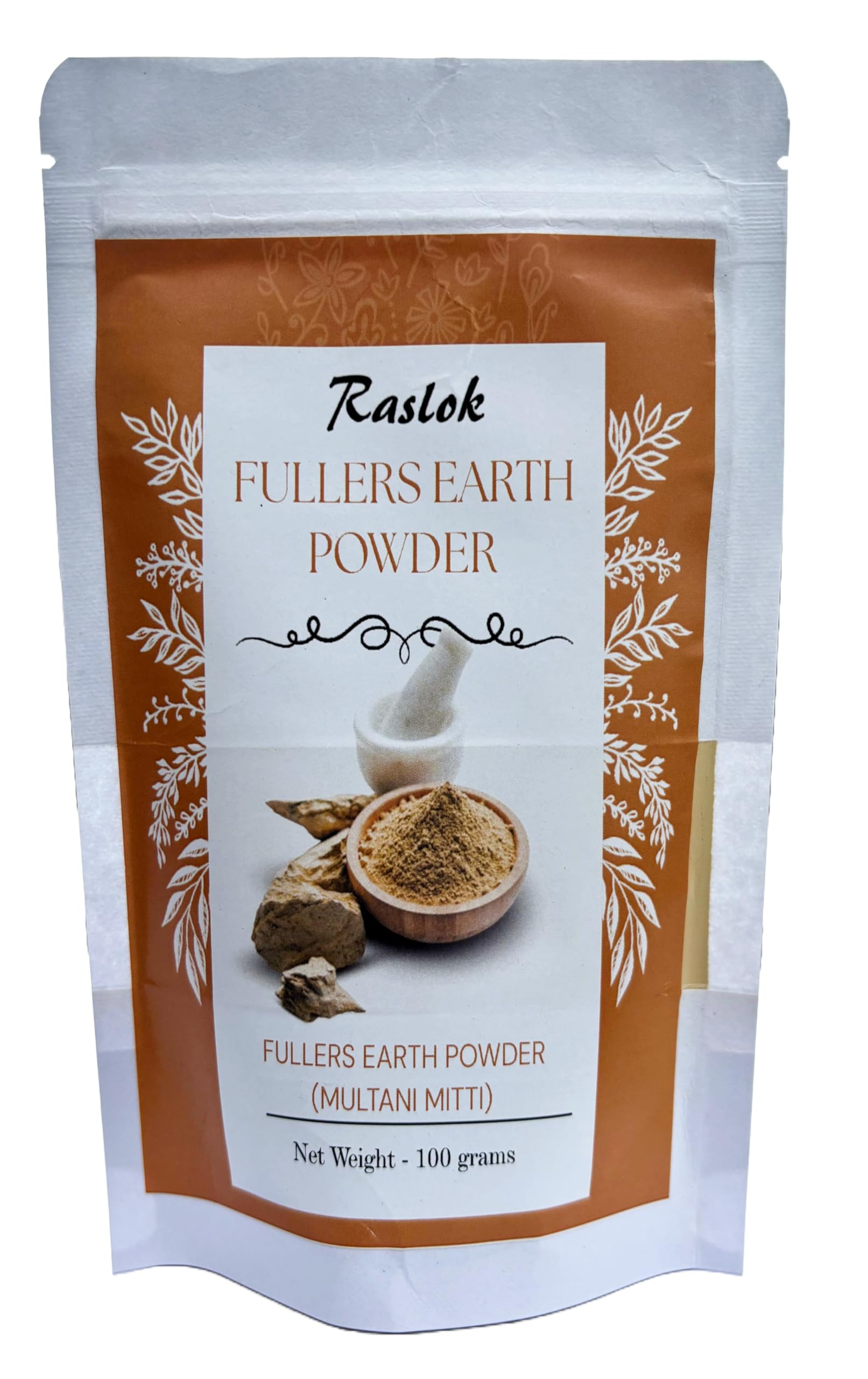 Raslok 100% Pure Fuller Earth Powder | Murtani Mittti Organic Face | Bentonite Clay Mask | Fragrance Free | Natural Face Mask Mask Pack (3.52 oz) | Murtanimati Powder | Indian Healing Clay 3.52 oz (1 piece) Mud