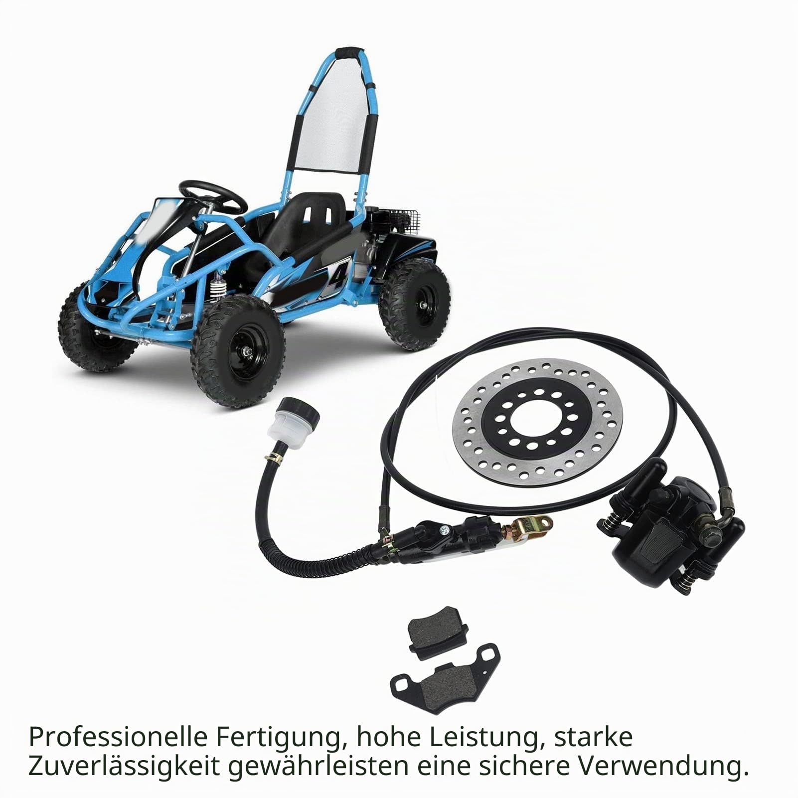 Scheibenbremsen-Kit, Go-Kart-Bremssattel und Scheibenteil, Bremssattel-Scheibenrotor, für 50 cm³, 110 cm³, 125 cm³, 150 cm³, 200 cm³, 250 cm³, Dirt Bike, Quad, ATV, Go-Kart