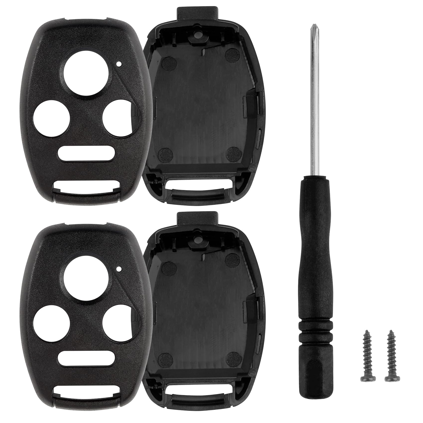 Key Fob Cover Remote Shell Case, 2 Pack 3+1 Button Car Key Fob Keyless Entry Remote Control Key Case Pad Replacement for Honda Accord 2003-2012 / 2006-2013 Civic EX/ 2009-2015 Pilot/ CR-V 2005-2006
