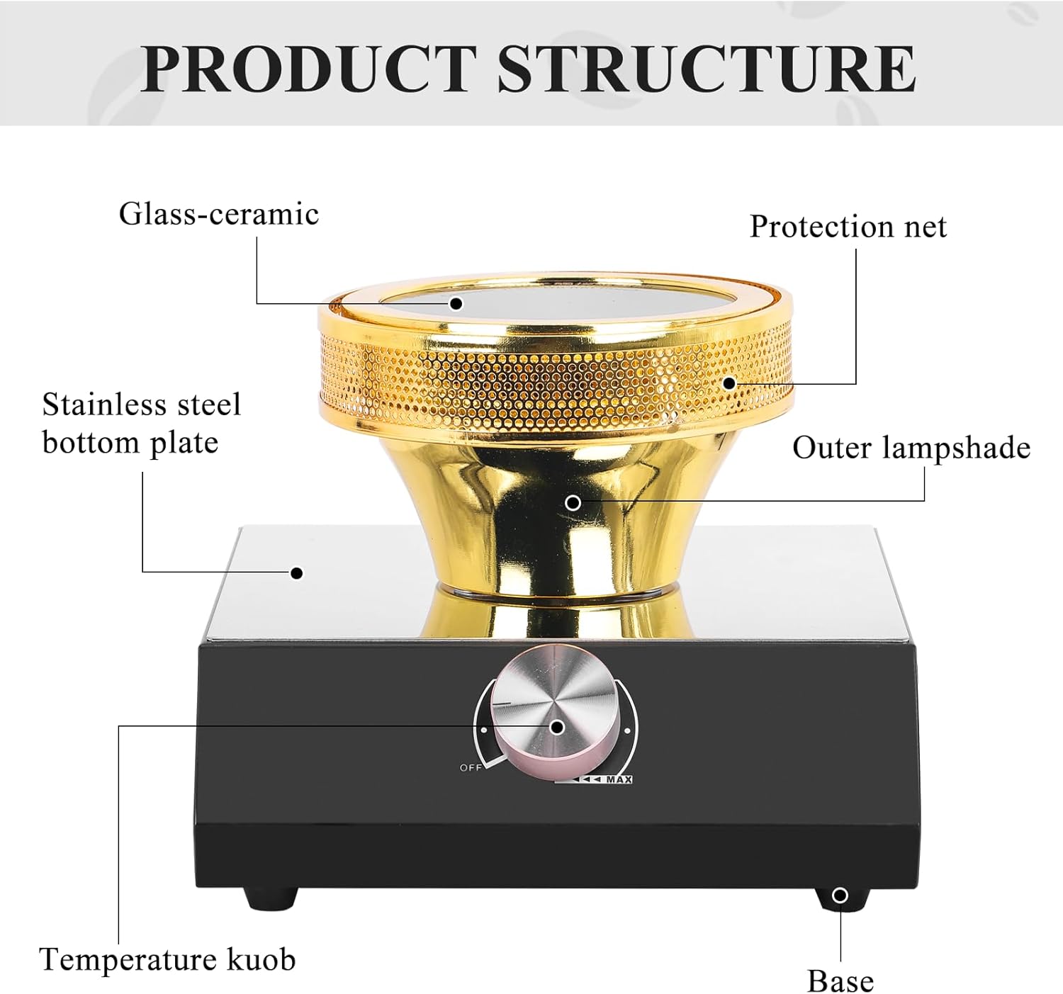 Halogen Beam Heater Burner halogen siphon coffee burner Heater for Syphon Coffee Maker 110V