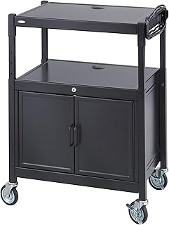 Safco Adjustable AV Cart, color negro