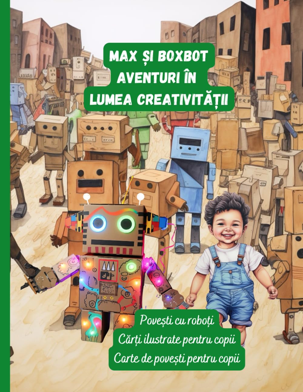 Max și BoxBot Aventuri în lumea creativității: Cărți ilustrate pentru copii, carte de povești pentru copii, cărți ilustrate pentru copii