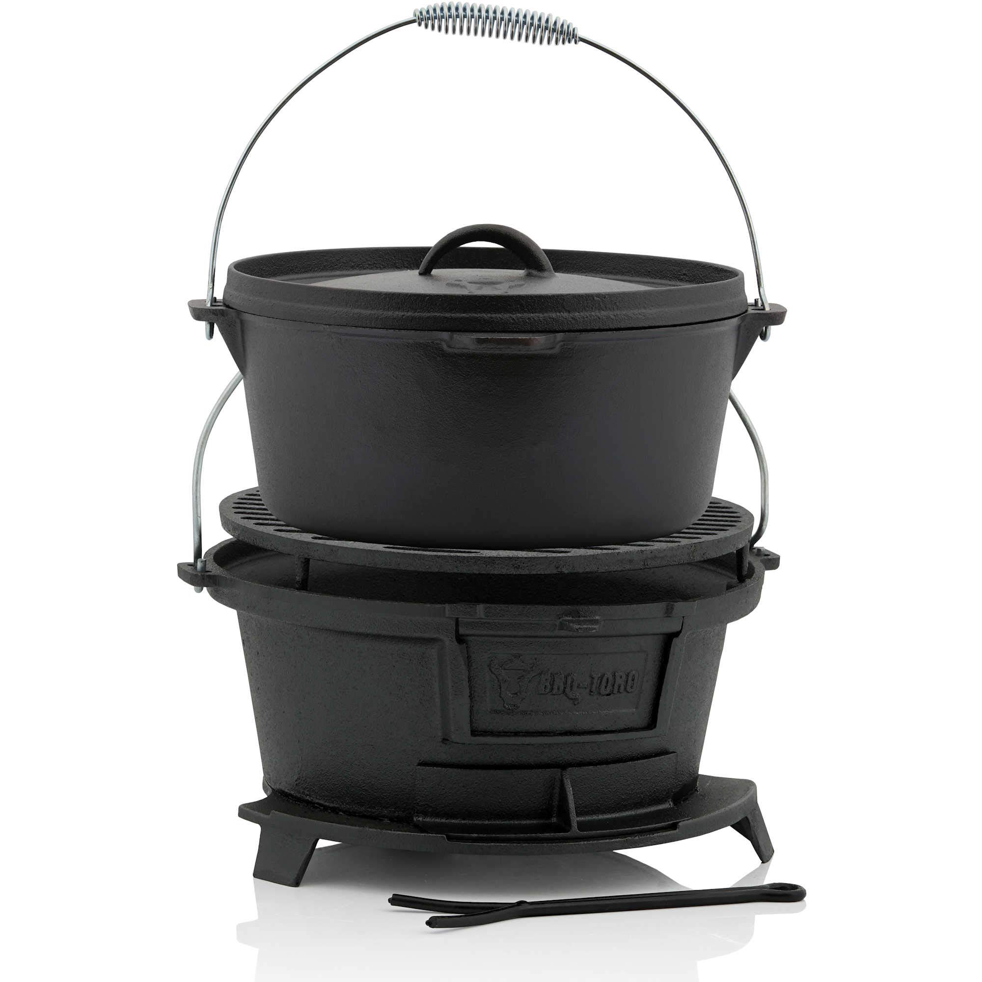 BBQ-Toro Barbecue en fonte avec grille | 32 x 33 x 18 cm | Hibachi Style Charcoal Camping Grill