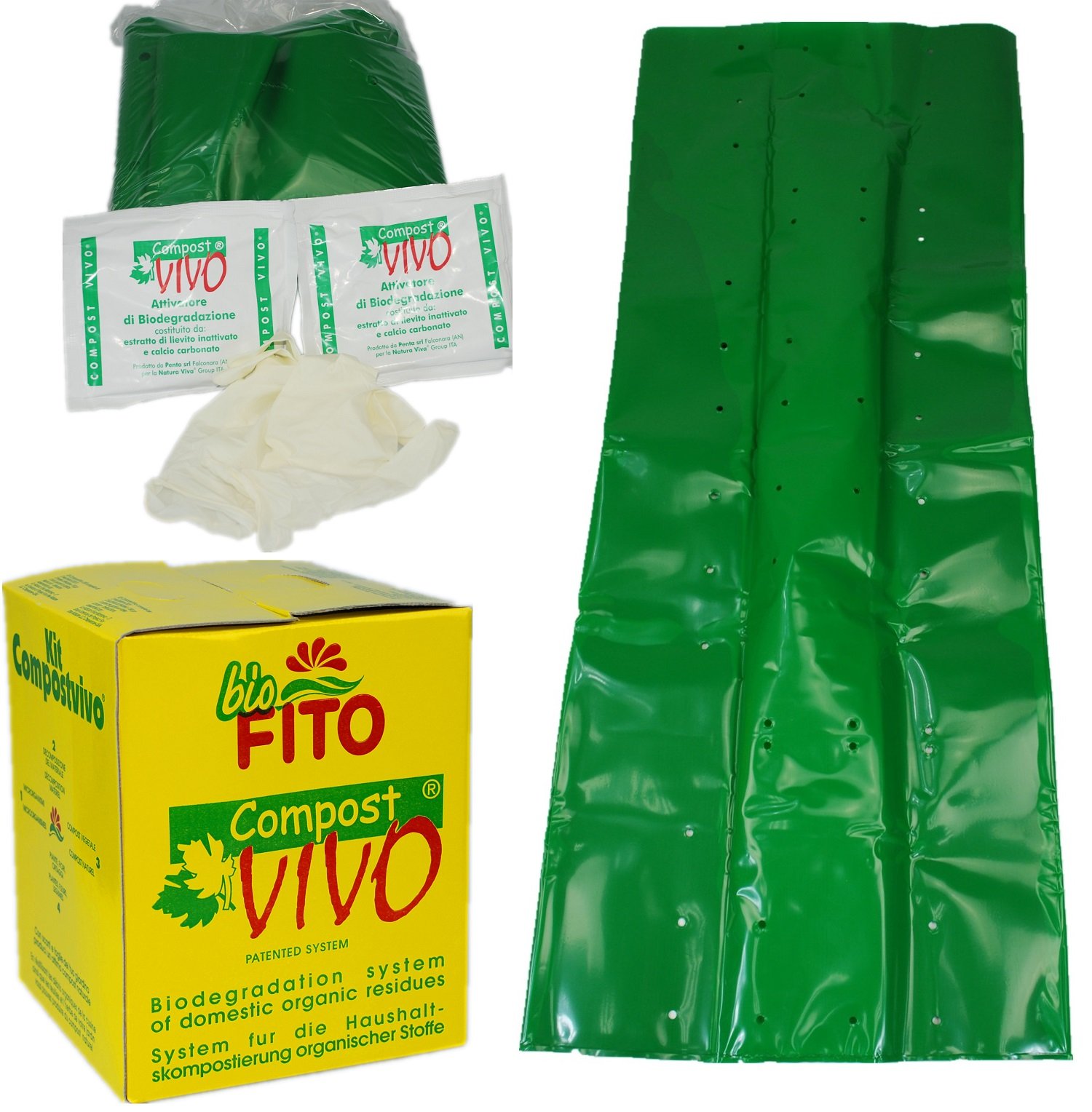 FITOBio COMPOST VIVO Set Large 400L 400 Litre Garden Bin Composter Big Organic Waste Composting Eco Friendly Storage Converter Unit