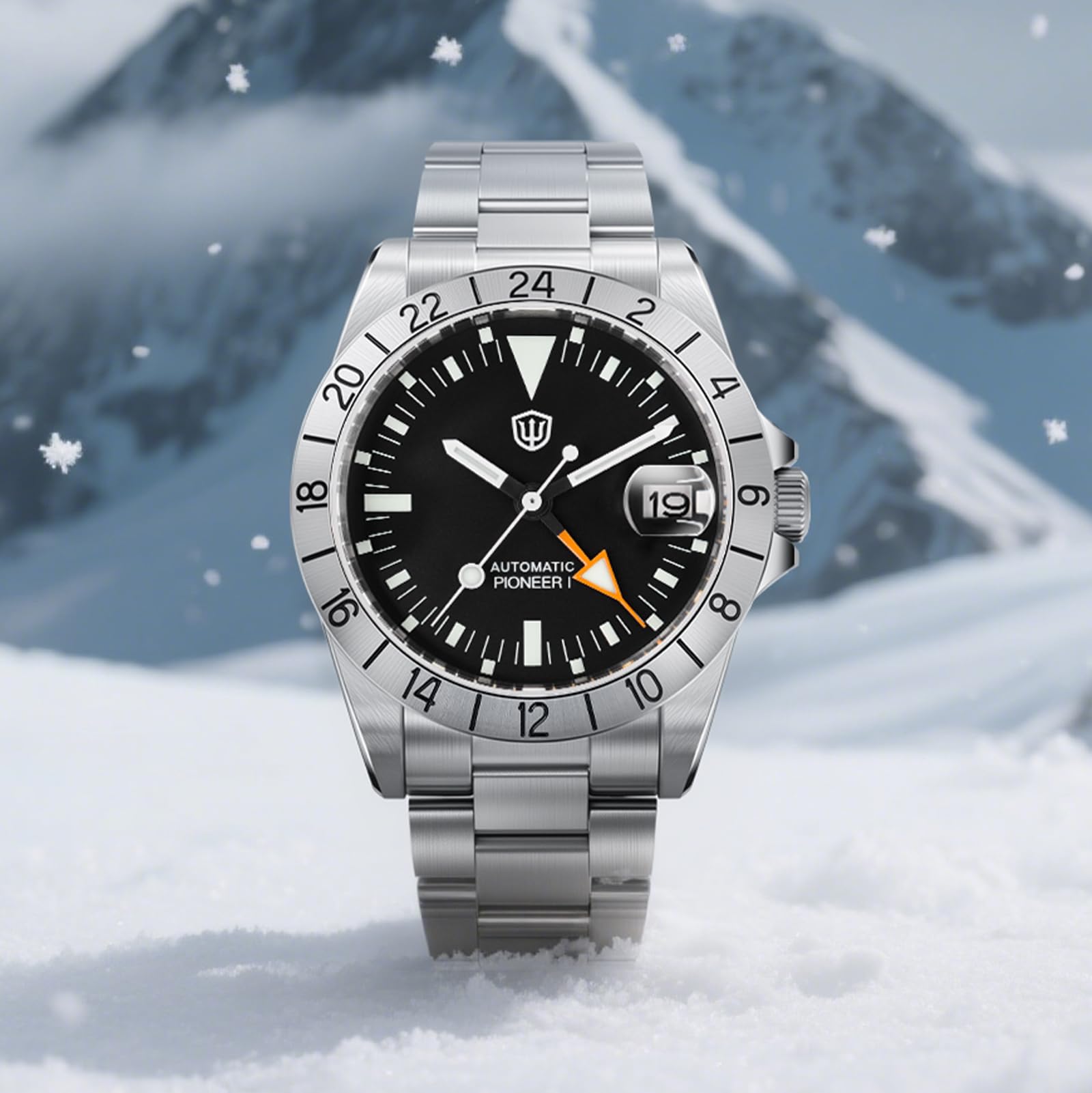 watchdives GMT - WD16570 V2 - Montre de plongée automatique à double fuseau horaire NH34 - 37 mm - Cristal saphir