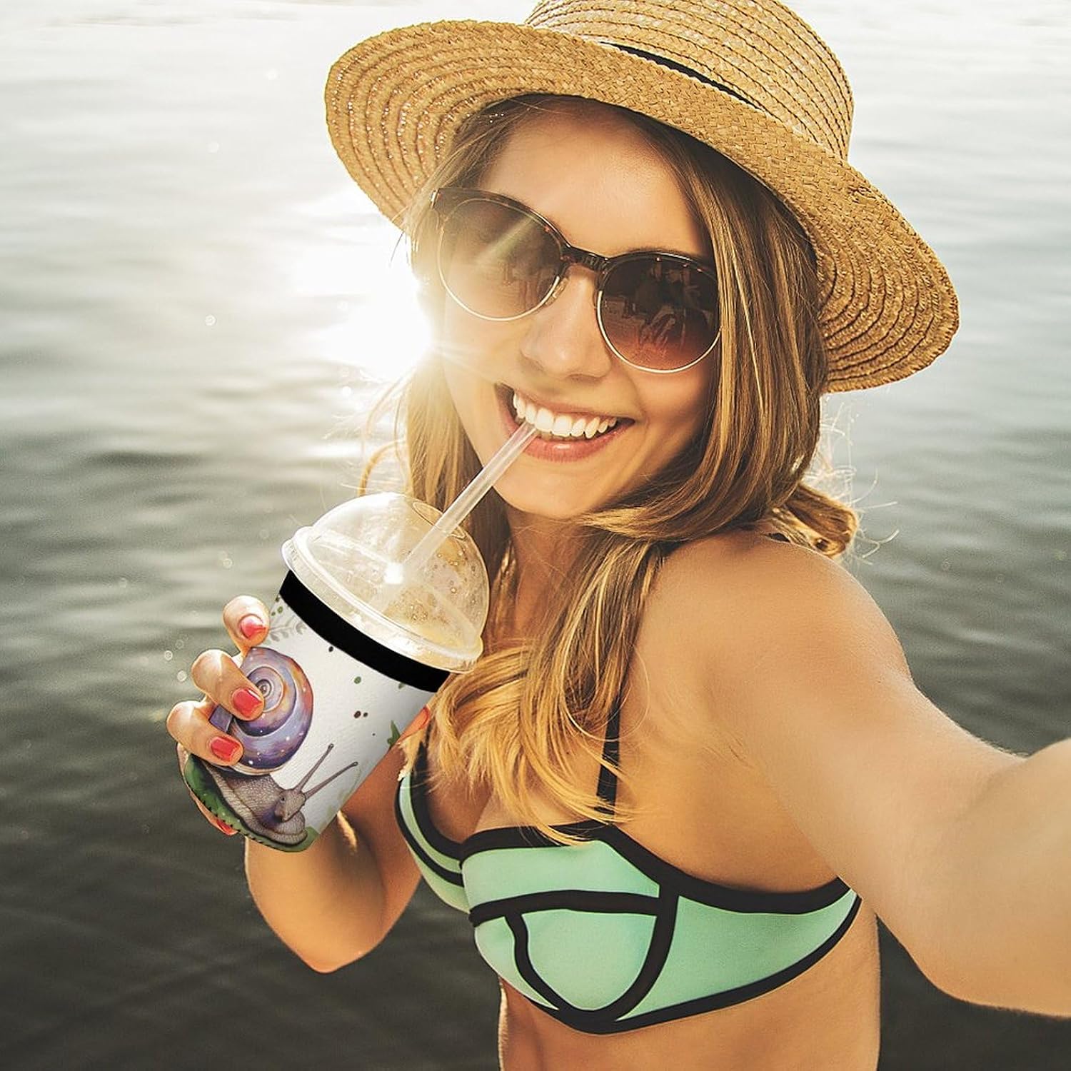 3 Pack Neoprene Cup Sleeves, Stretchy Reusable Drink Cup Cover Universal