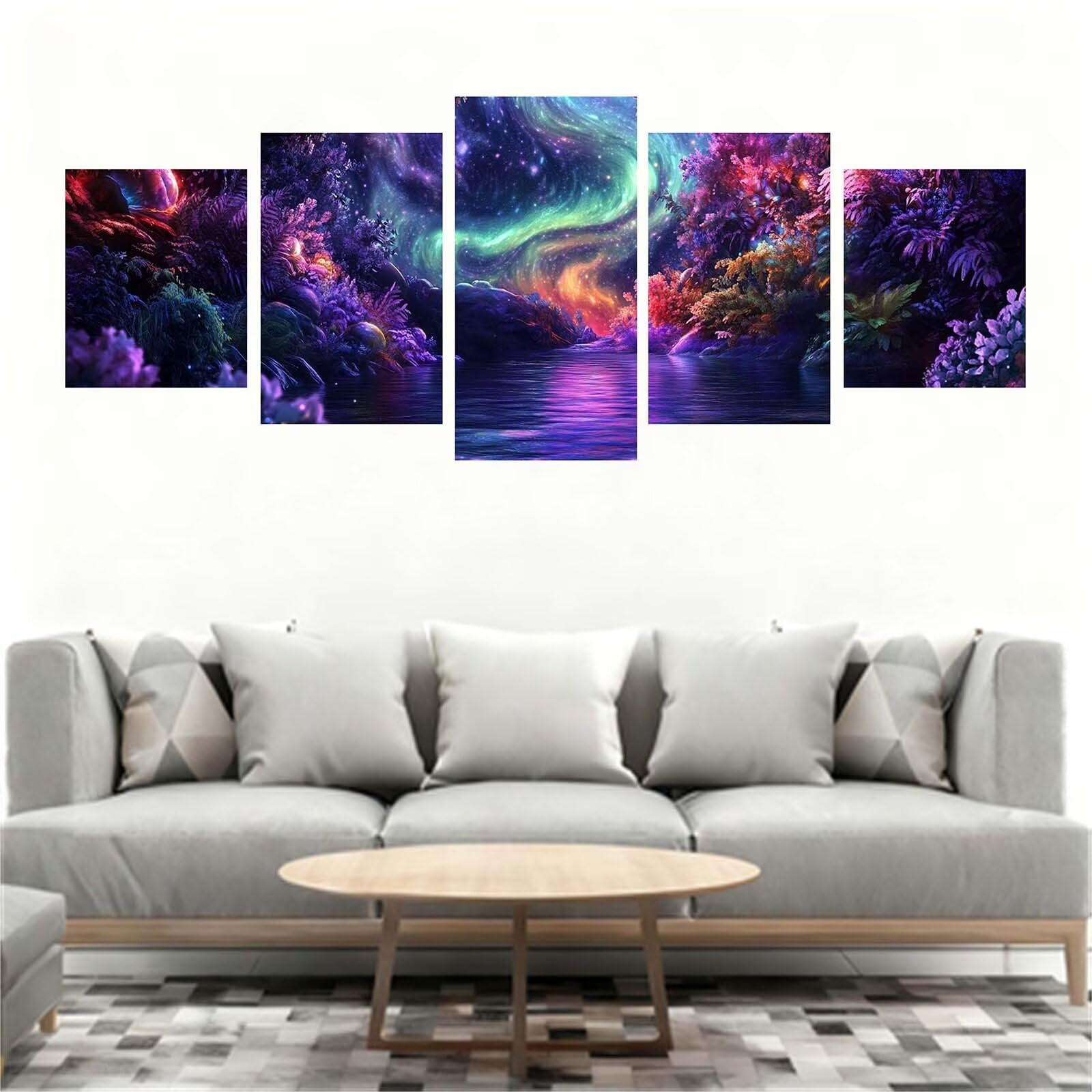 5D diamentowe malowanie Aurora 5 sztuk abstrakcyjne malowanie diamentami pełny zestaw, DIY Puzzle malowanie diamentami haft krzyżykowy farba według numerów diamenty kryształowe sztuka do dekoracji