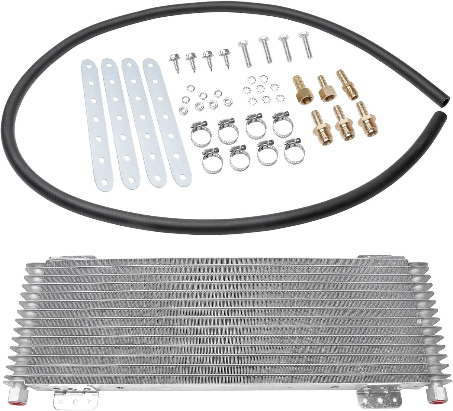 Low Pressure Drop Transmission Oil Cooler Kit - Replaces LPD4739, LPD 47391 - Universal - 40,000 GVW with Mounting Hardware - Great for Car, Trucks, Van, RV or Towing Applications - Advance Cooling