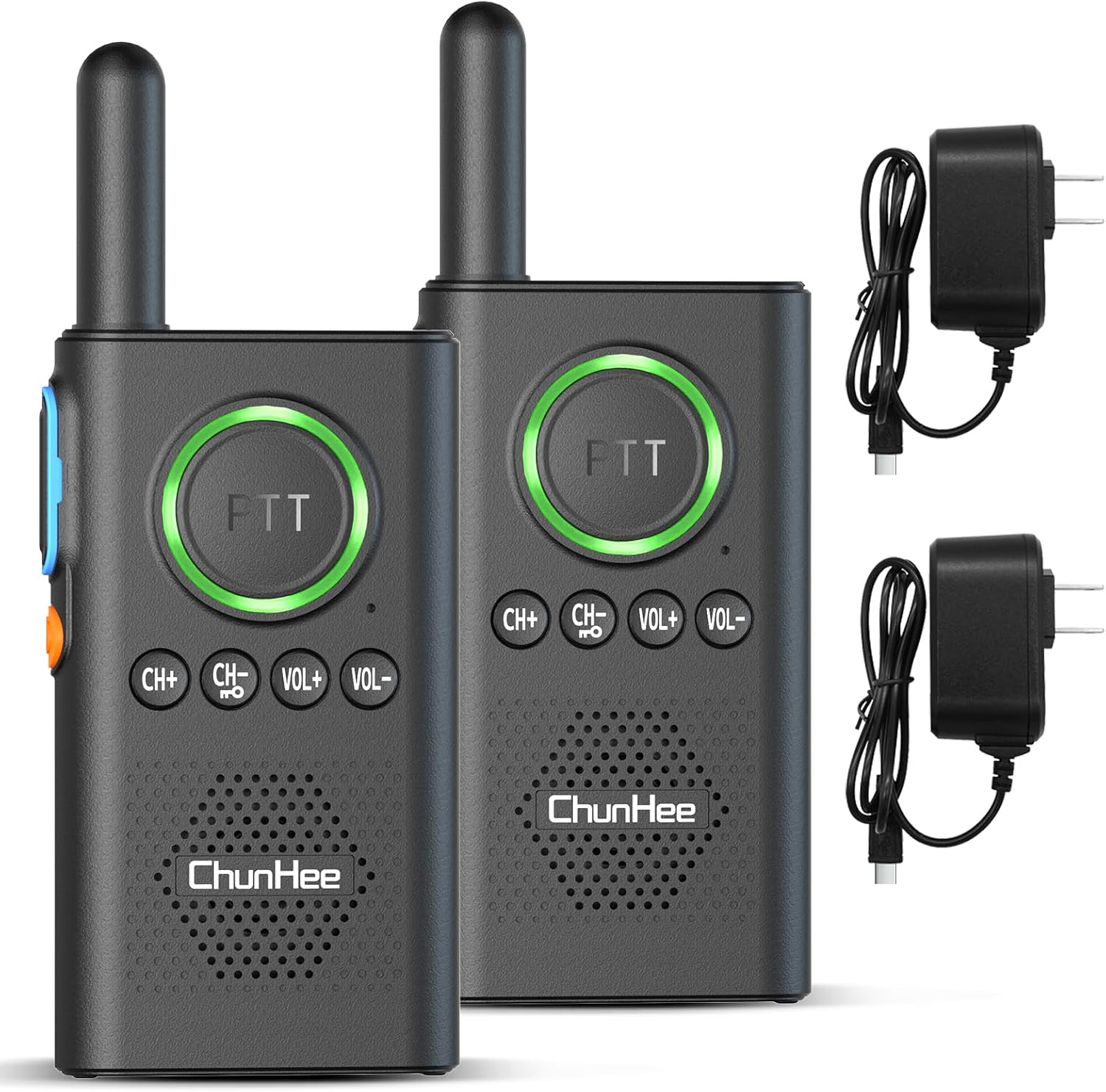 Product image of ChunHee Wireless Intercom for Home Hospital Hotel Office, 3300ft 2 Way Radios, VOX Hands-Free Function,Large PTT Button, USB-C Charge for Job Site, Warehouse, Hiking, Multi-Room House 2 Pack