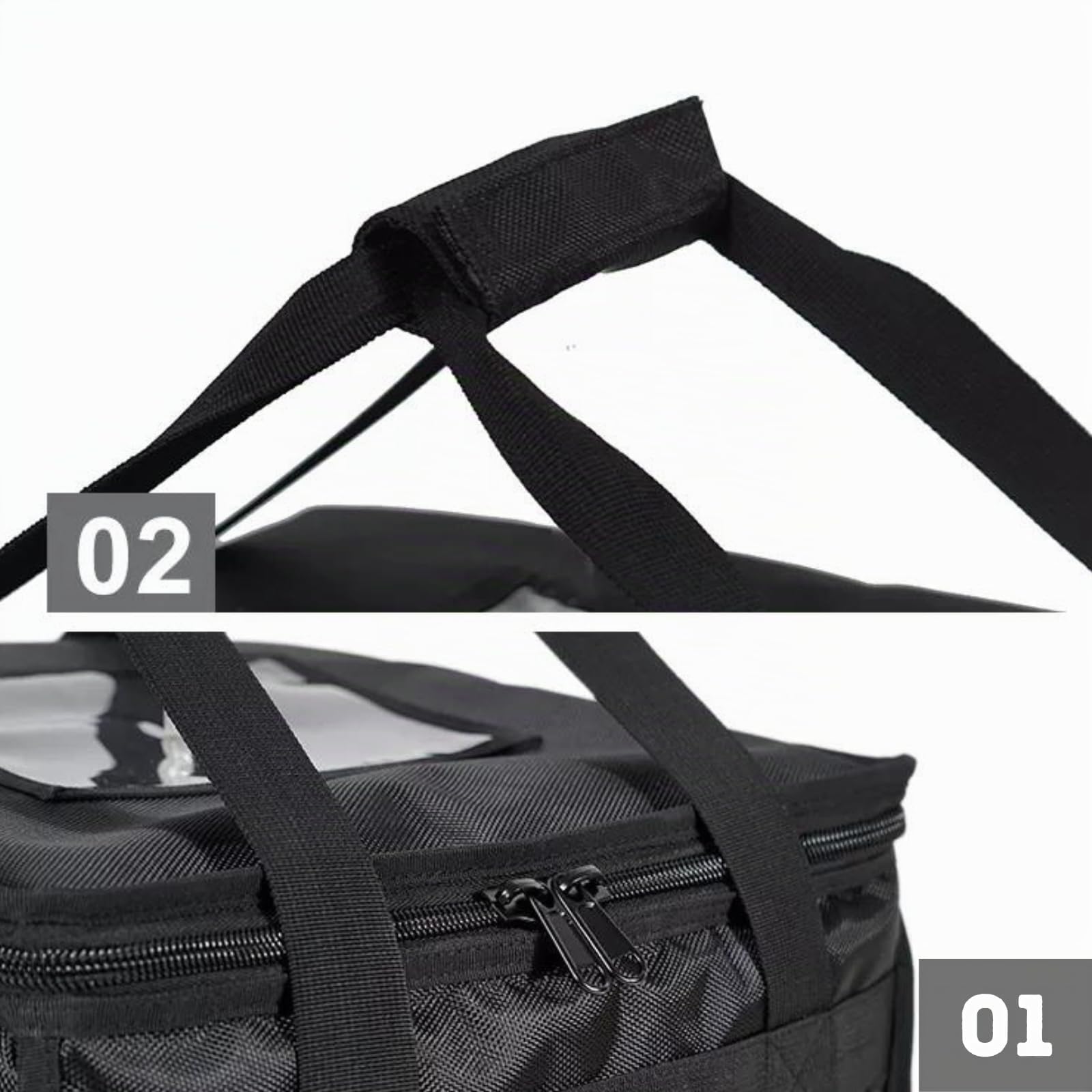 Premium Hot Food Delivery Bag 45L – Pizzaschachteln, Thermobeutel für Uber Eats & Just Eat/Deliveroo – Isolierte Kühlbox für frische Lebensmittel, Einkäufe/Picknick, Schwarz