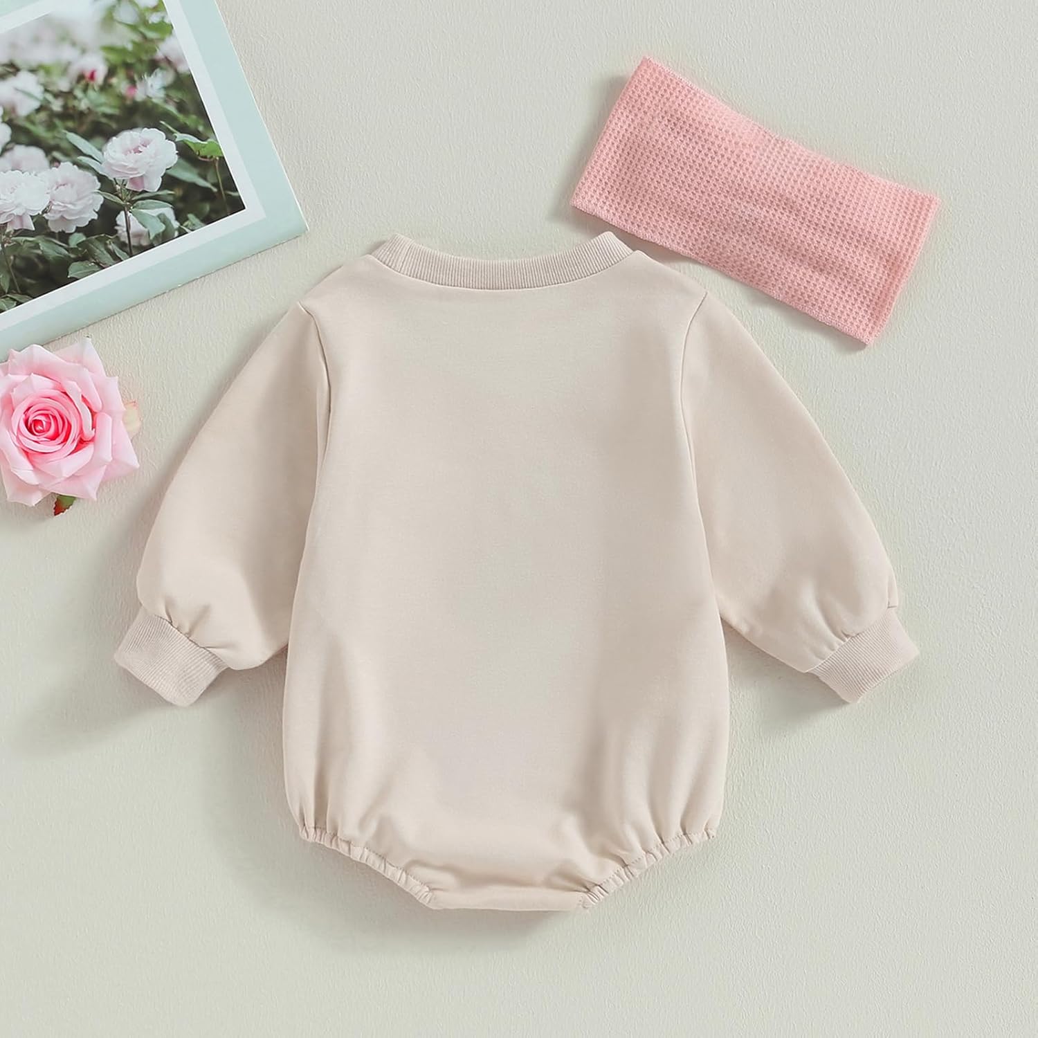 Infant Baby Girl Sweatshirt Romper Letter Print Long Sleeve Oversized Bubble Sweater Onesie Fall Winter Clothes