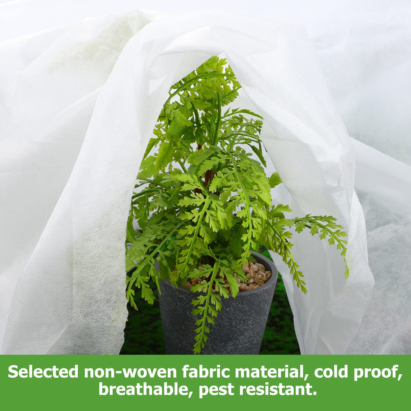 Voile D’hivernage pour Plantes 2 Pièces, Tissu Non Tissé, Protection Gel