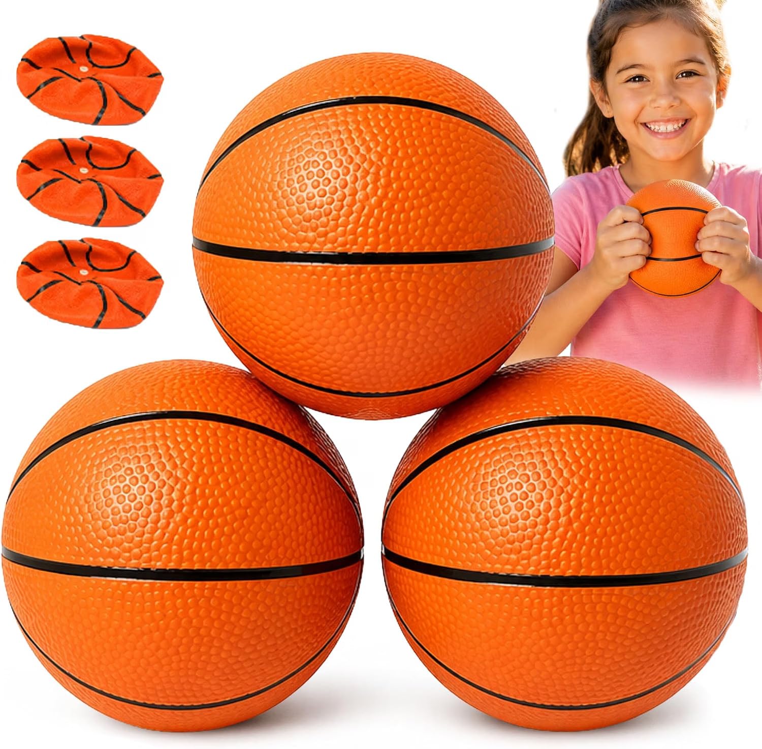 View 1 of [3 Pack] Mini Basketball | Soft Small Basketballs for Kids & Toddlers