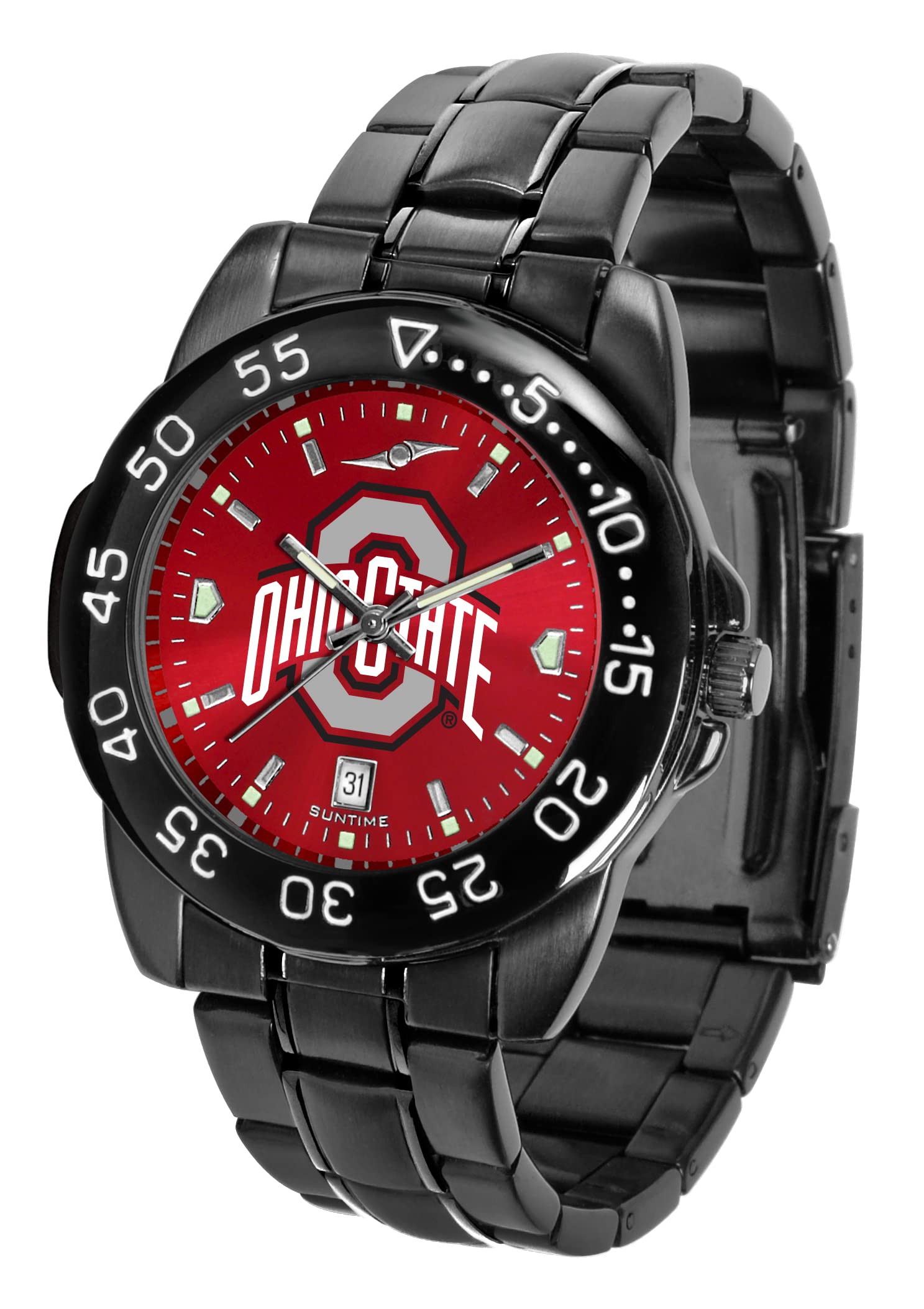 Sun Time Men's Fantom Sport Collegiate Team Watch Black with Shiny Anochrome Dial
