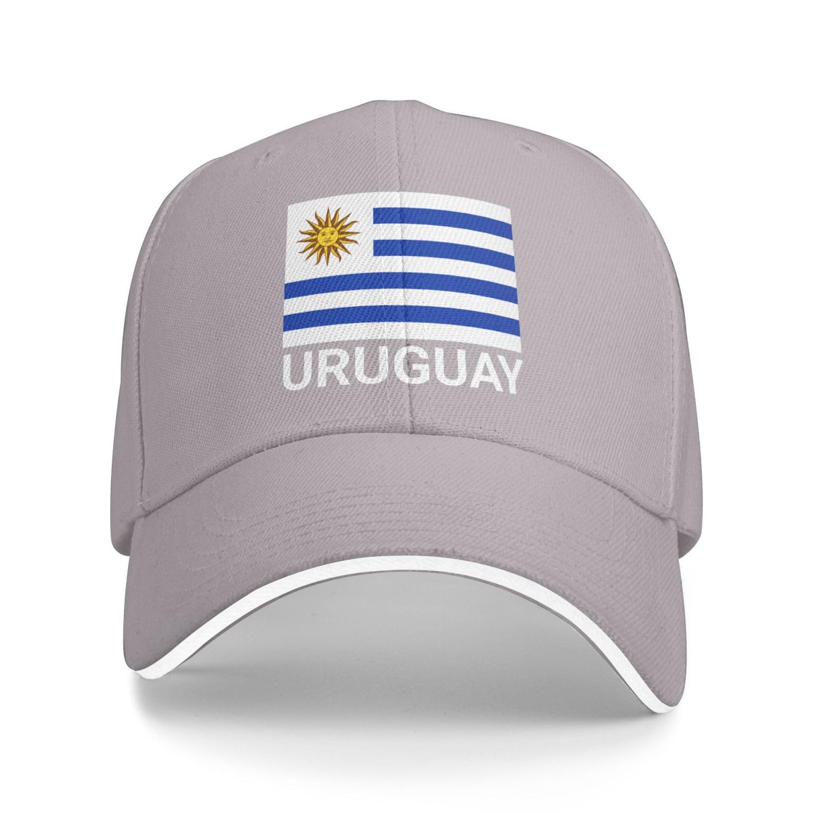Support Uruguay Flag Hat Uruguayan Caps for Men Women I Stand with Uruguay Baseball Cap Trucker Hats Gray