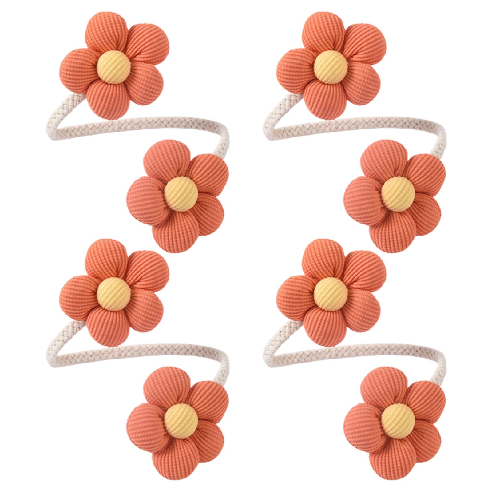 Tfaoys B 4Pieces Colorful Flower Curtain Tiebacks Metal Rope Window Drape Holders Holdbacks Clips For Home Edroom Decoration Flower Curtain Tiebacks