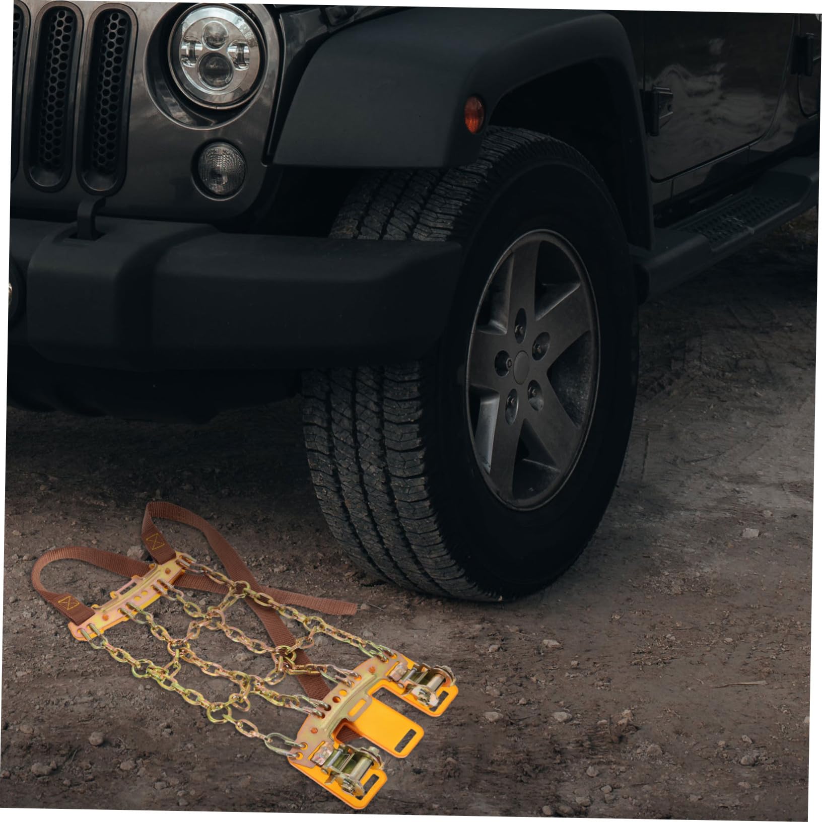 Cabilock Cadenas de Nieve Antideslizantes para Neumáticos Acero Manganeso Resistente Diseño Ninesquare para Coche Suv Protección Emergencia Nieve y Barro