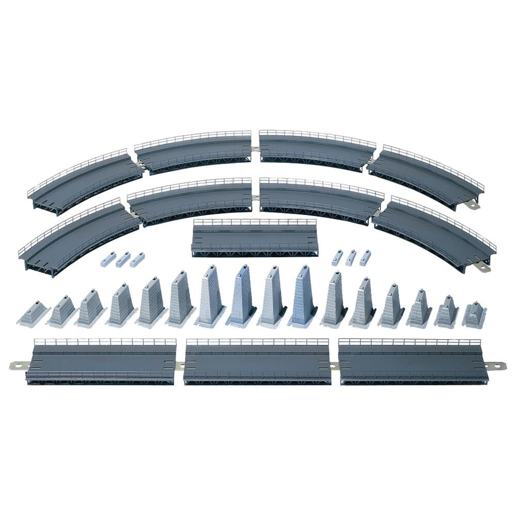 FALLER Auf- & Abfahrt kpl. Modellbausatz mit 123 Einzelteilen R=437,5mm, 30°, 188 x 71mm I Modelleisenbahn Zubehör H0 I Modelleisenbahn H0 Gleisbetten