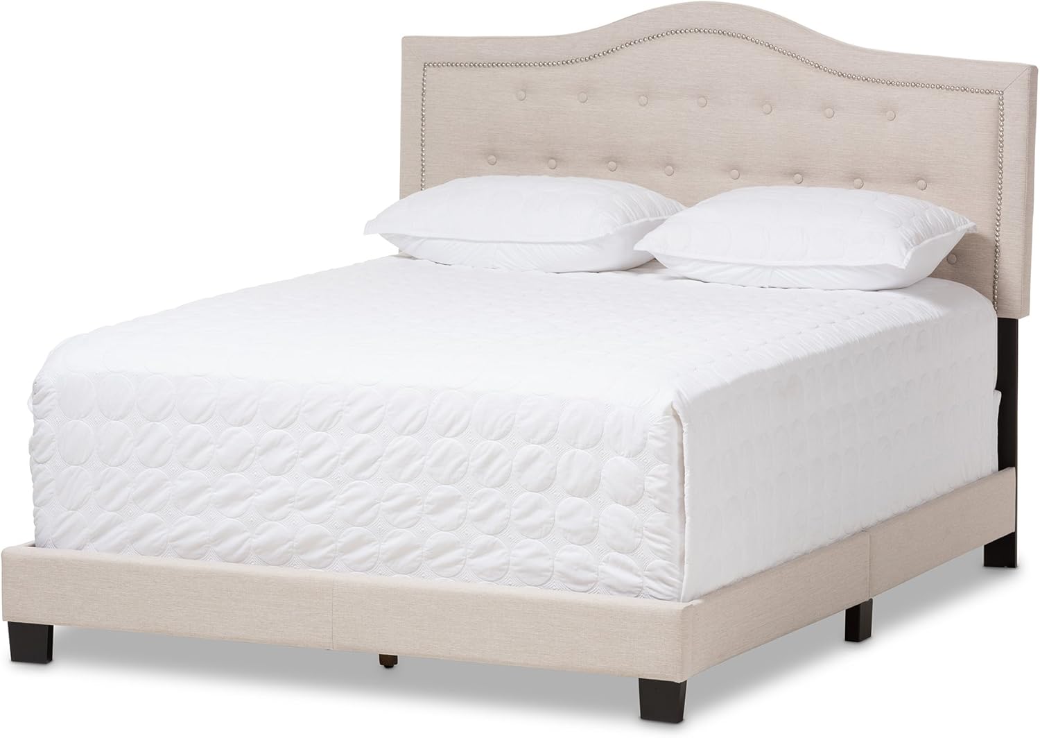Baxton Studio Headboards & Beds, Full, Light Beige