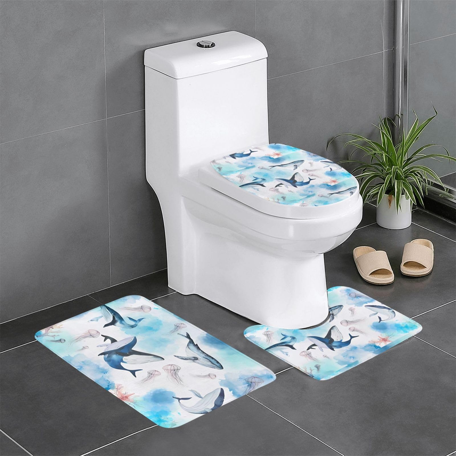 Alfombras de baño con medusas para decoración de aseo infantil