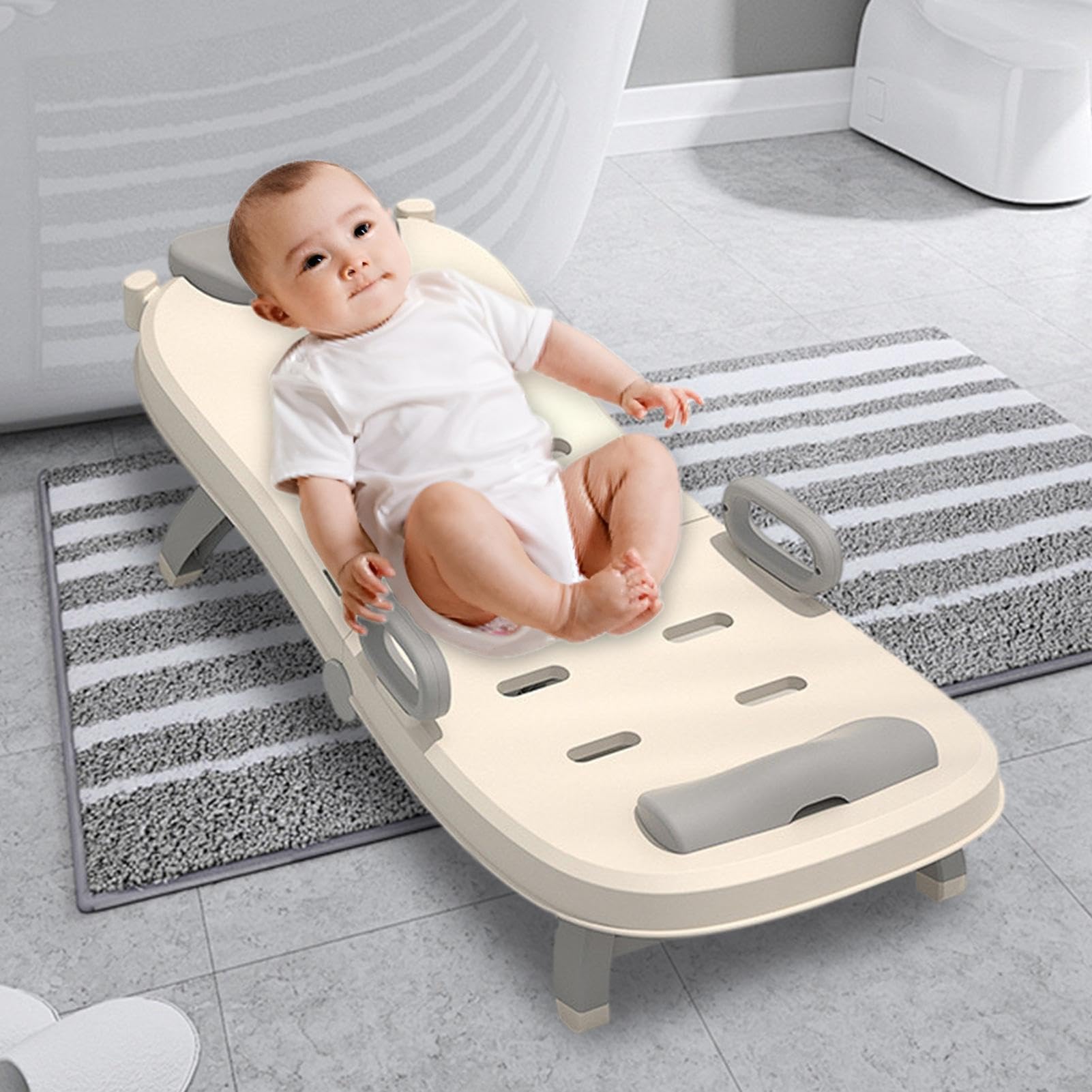 Shampoostuhl für Kleinkinder, Haarwaschstuhl für Kinder, verstellbares Bett zum Waschen von Kinderhaaren, tragbarer Liegesessel für Baby-Shampoo