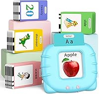 Eaever 520 ABC Sight Words Talking Flash Cards Blue - Rechargeable Educational Toys for Toddlers Ages 1-6 Boys Girls Preschool Learning