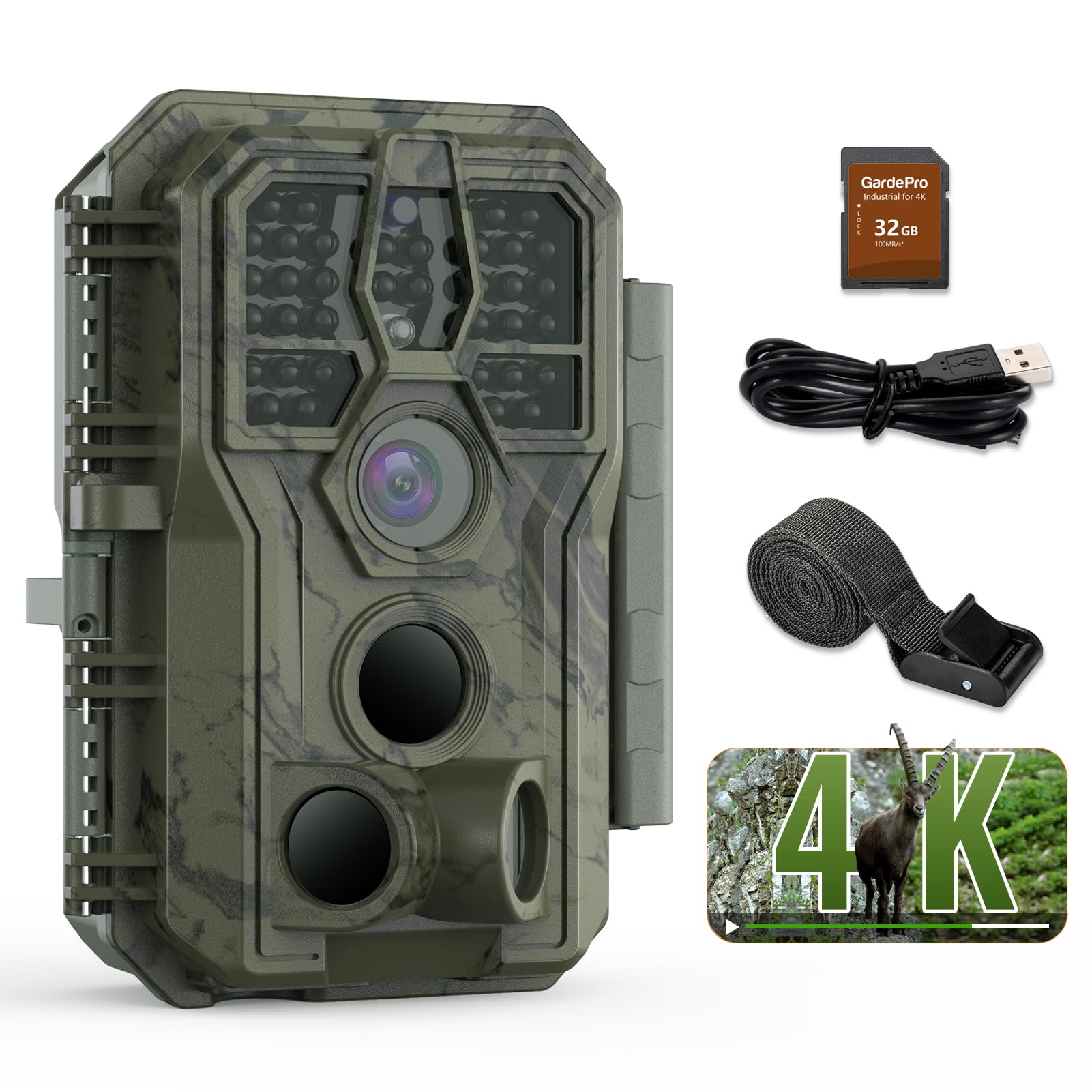 GardePro A50 4K Wildlife Camera with 32GB SD Card, 64 MP, Wildlife GardePro A50 4K Wildlife Camera with 32GB SD Card, 64 MP, Wildlife