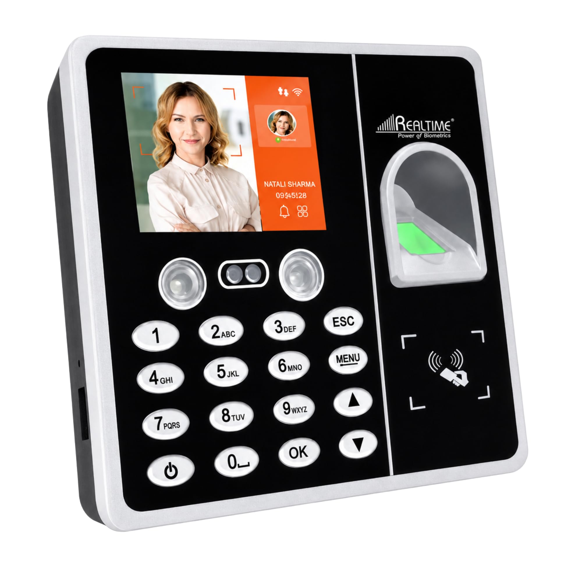 Face Recognition Biometric Attendance Machine with Fingerprint, RFID Card & Password Authentication, TFT Display, USB Data Export, Wall Mount for Office & Business-image-5
