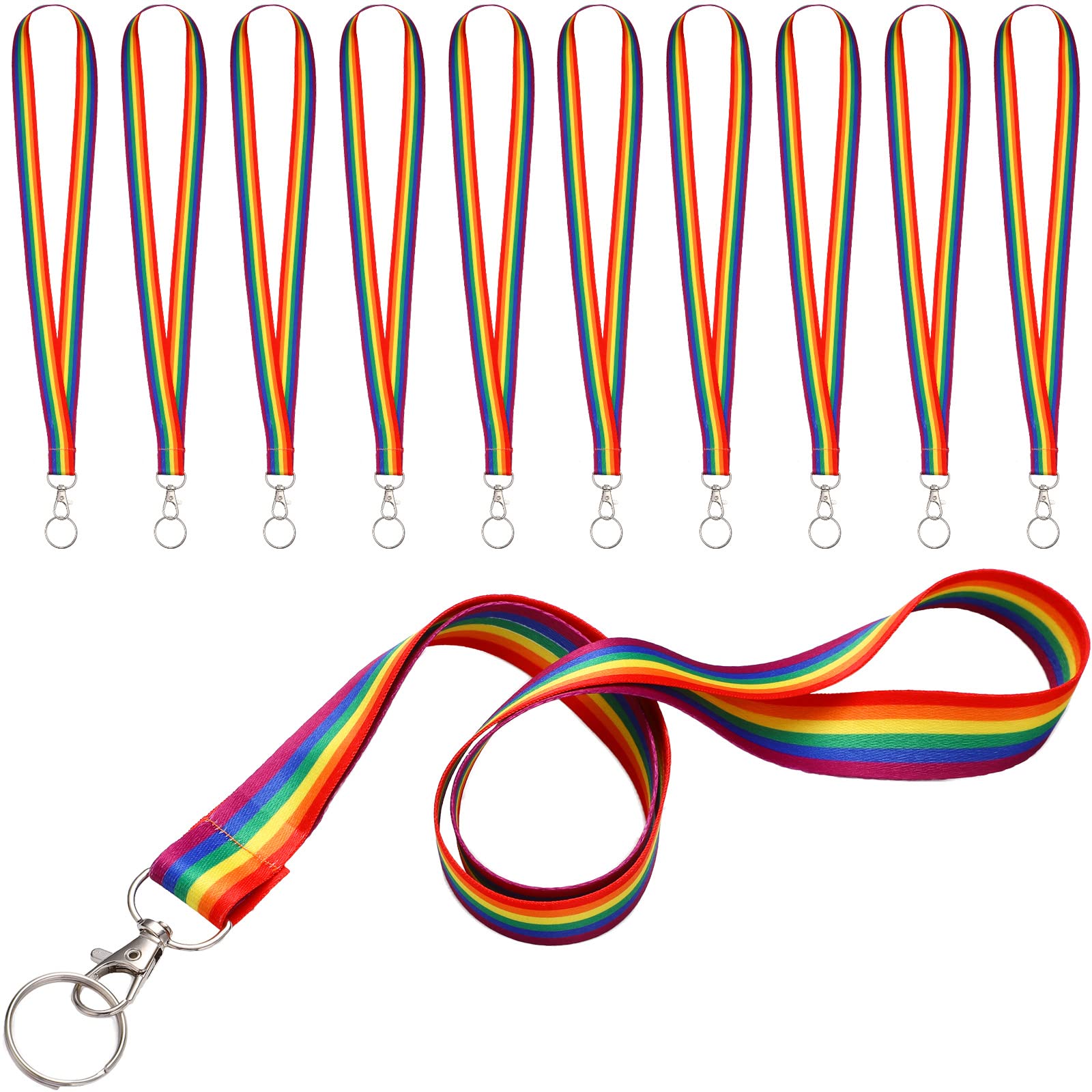 Sherr 40 Pcs Pride Lanyard Bisexual Lanyard Rainbow Lanyard LGBTQ Badge Holder Gay Pride Events Parades for Keychain, Gay Pride