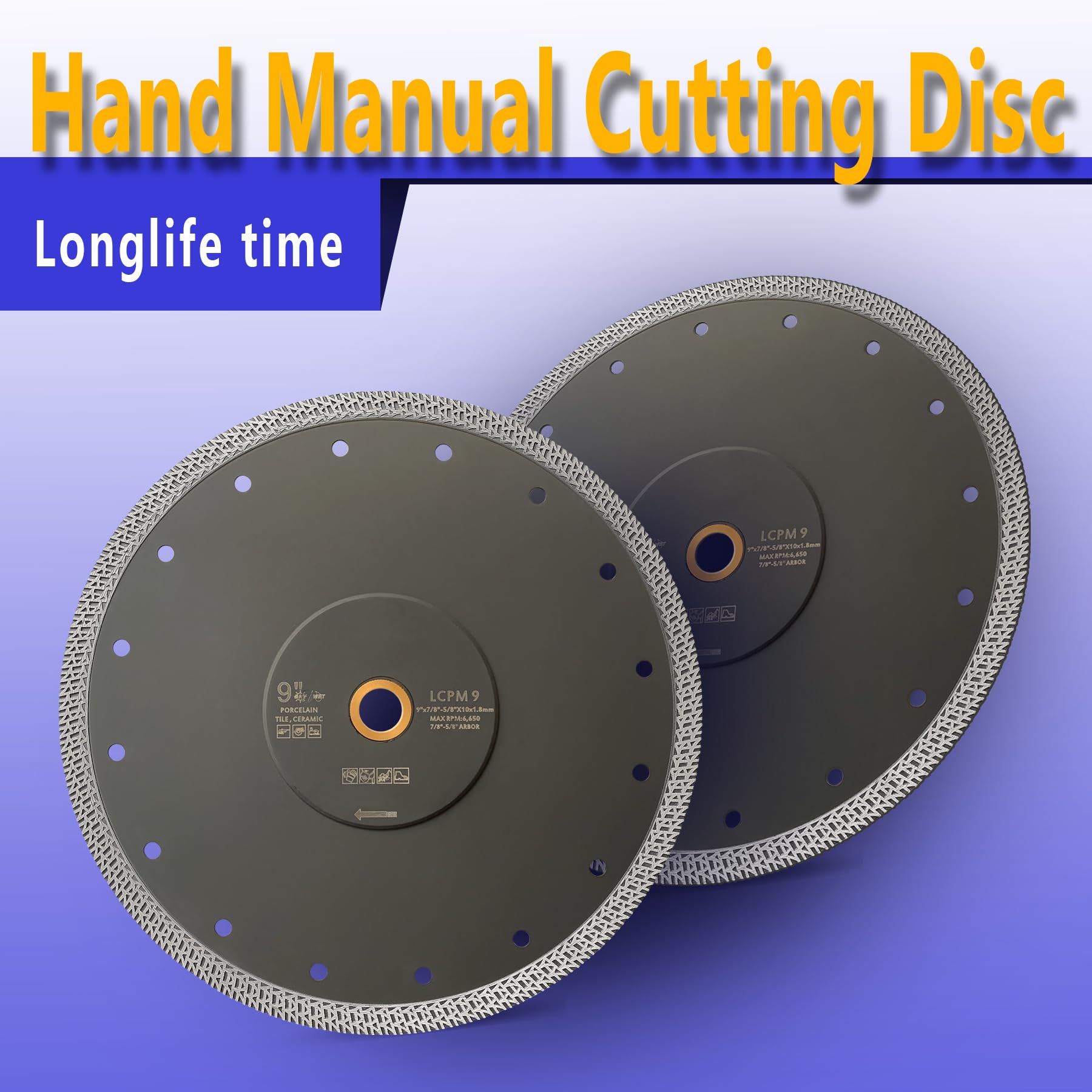 230mm Tile saw Super Thin Diamond Cutting Disc Hand Saw Cutting for Asphalt/Tile/Brick/Stone/Concrete and Masonry (230mm) - Image 4