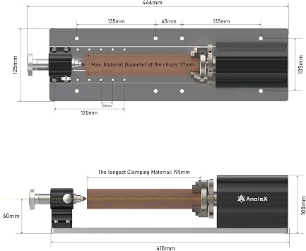 4th Axis Rotary Module for 4030-Evo Ultra/4030-Evo Ultra2, w/Industrial Harmonic Reducer 50:1, Clamped Range: Length 20-260mm, Diameter 2-67mm
