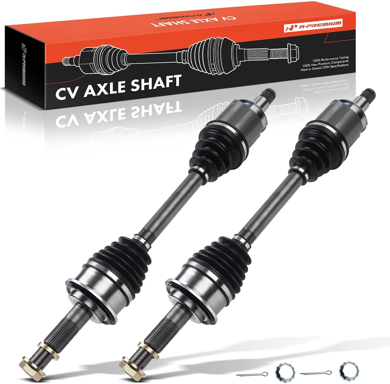 A-Premium Pair (2) Front CV Axle Shaft Assembly Compatible with Toyota Sequoia 2001-2007 Tundra 2000-2006 3.4L 4.0L 4.7L 4WD, Driver and Passenger Side, Replace# 434300C010