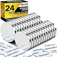 Vista 16 de DIYMAG Paquete de 12 imanes fuertes con adhesivo de doble cara, 1.26 x 0.12 pulgadas, redondo, permanente, potente, disco de neodimio, imán