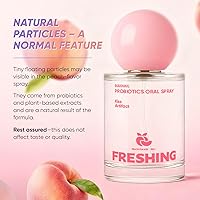 Vista 6 de Spray oral probiótico, combo de sabor a menta y melocotón, espray de aliento con prebióticos y probióticos, frescura duradera, sin alcohol, cómodo