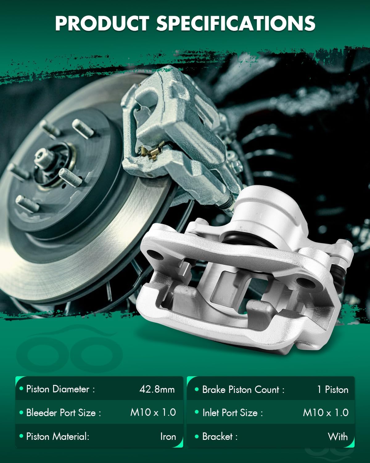 SCITOO Rear Brake Calipers With Bracket 19B3203A 19B3202A Compatible For Hyundai For Entourage 2007-2010,For Kia For Sedona 2007-2012 2014