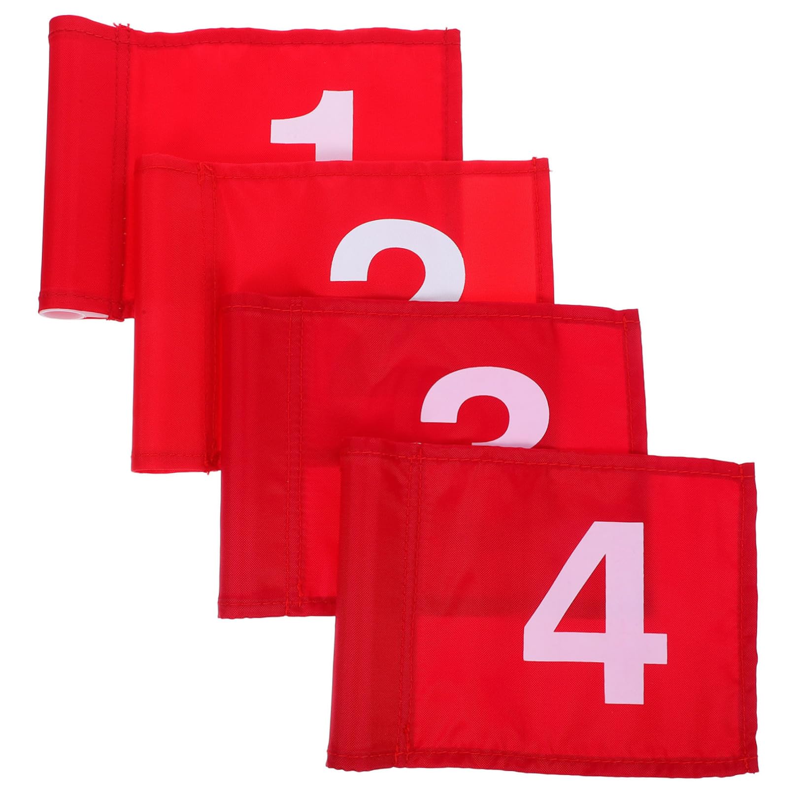 HANABASS Bandiere da Golf da 4 Pezzi in Nylon Rosso Resistenti e Facili da Trasportare per Allenamento Golf Pratico e Miglioramento Precisione Sul Campo