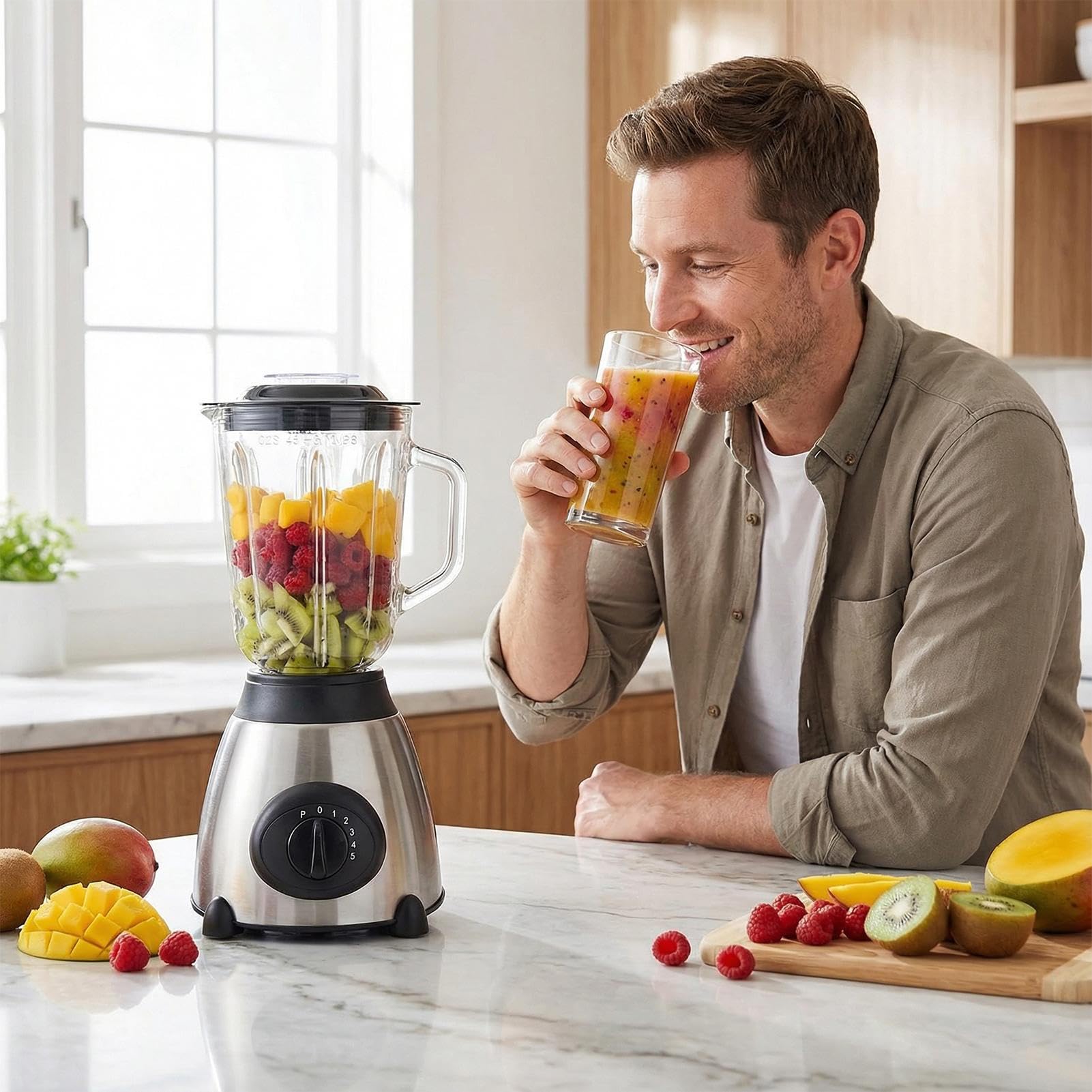 Mixer Für Die Küche,Abnehmbarer Glasbecher Für Die Gewürzbereitung | Hochgeschwindigkeits-Mixer für Lebensmittel - Für, Freunde, Studenten, Männer, Frauen, Zuhause, Innenküche Und