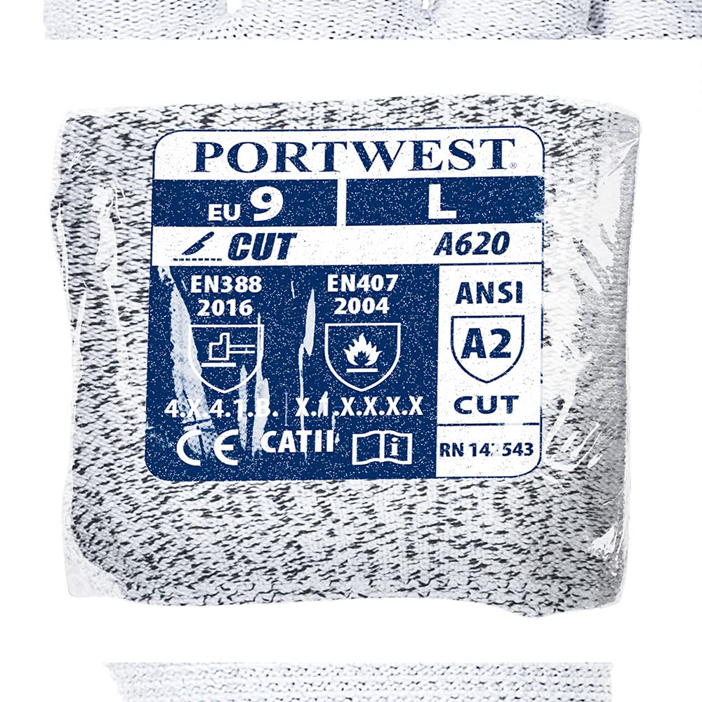 Portwest Vending LR Cut PU Palm Glove, Size: L, Colour: Grey, VA620G7RL - Image 2