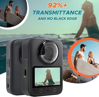 JZW-Shop PC Lens Guard with 2 Pack Screen Protectors Compatible with DJI OSMO 360 Action Camera, 9H, Scratch Protection, Anti-Fingerprints, Bubble-Free, HD Clear
