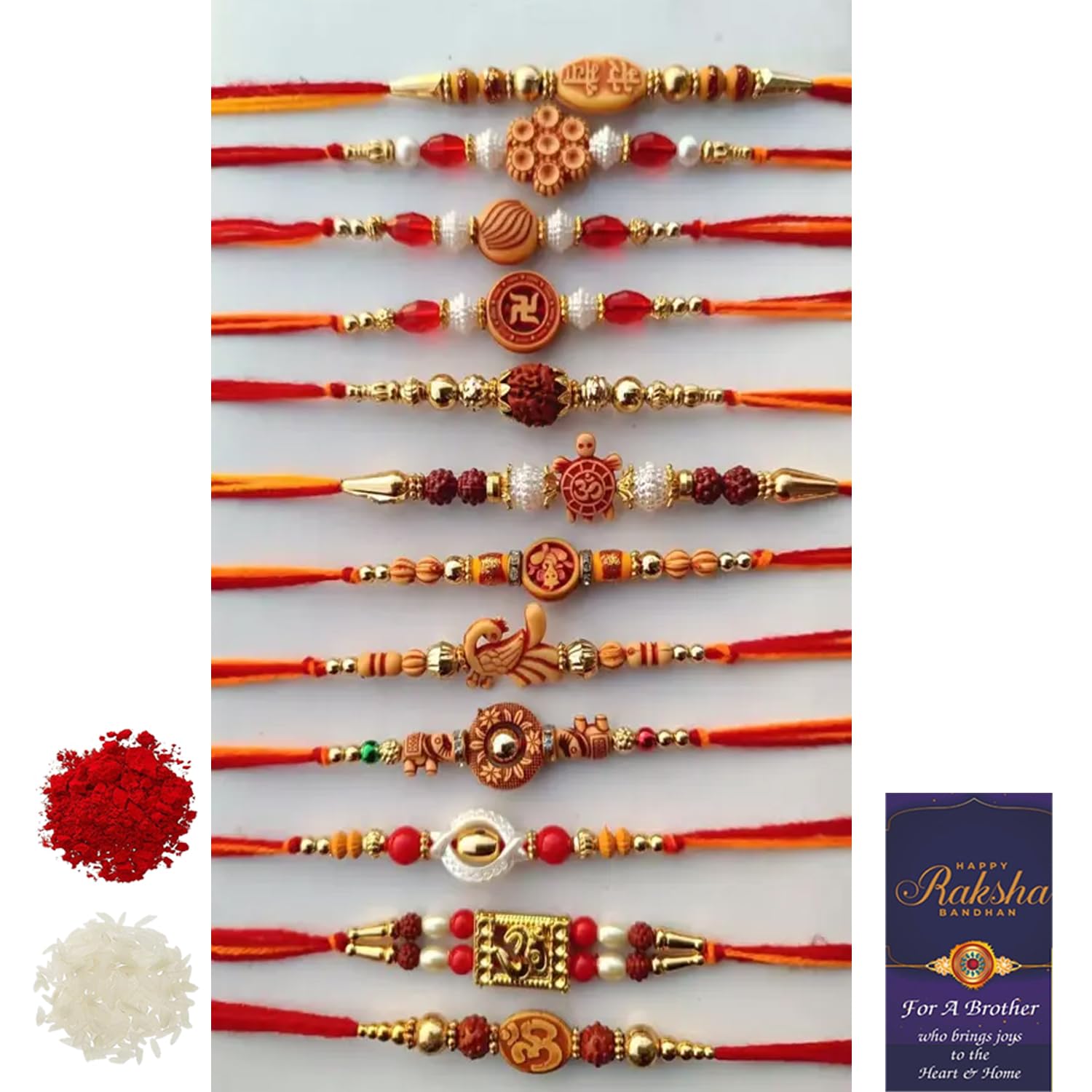 Kitlyn 12 Rakhi Set For Brother/Bhai/Bhabhi HAPPY RAKSHABANDHAN | Raksha Sutra For All Brothers (B0DBF4L8V2) Amazon Price History, Amazon Price Tracker