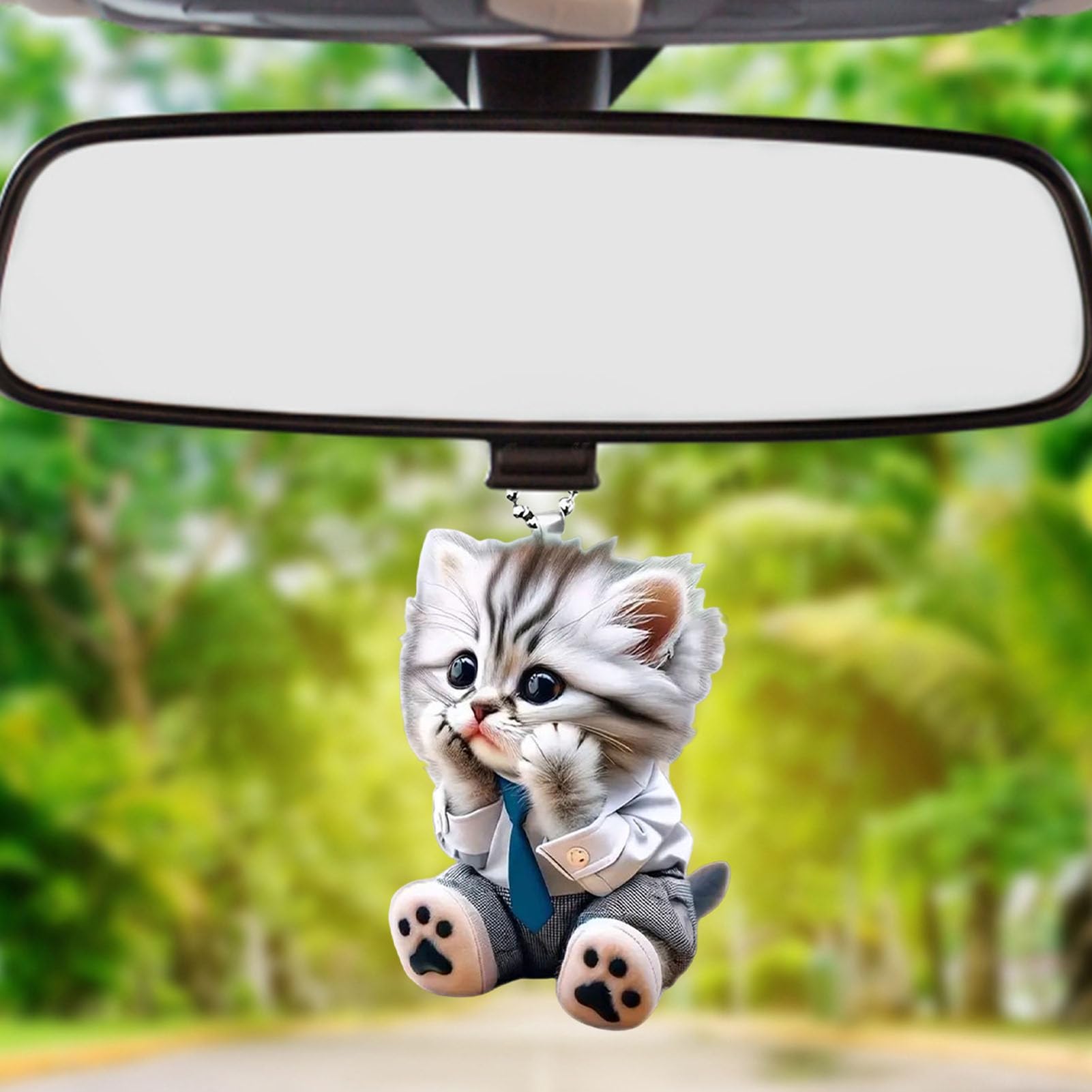 Super Cute Animal Cat Possum Mouse Car Mirror Hanging Ornament Car Interior Accessories Car Decor Rear View Mirror — view 7