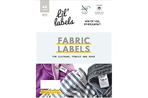 No Iron Clothing Fabric Labels, 48-Pack