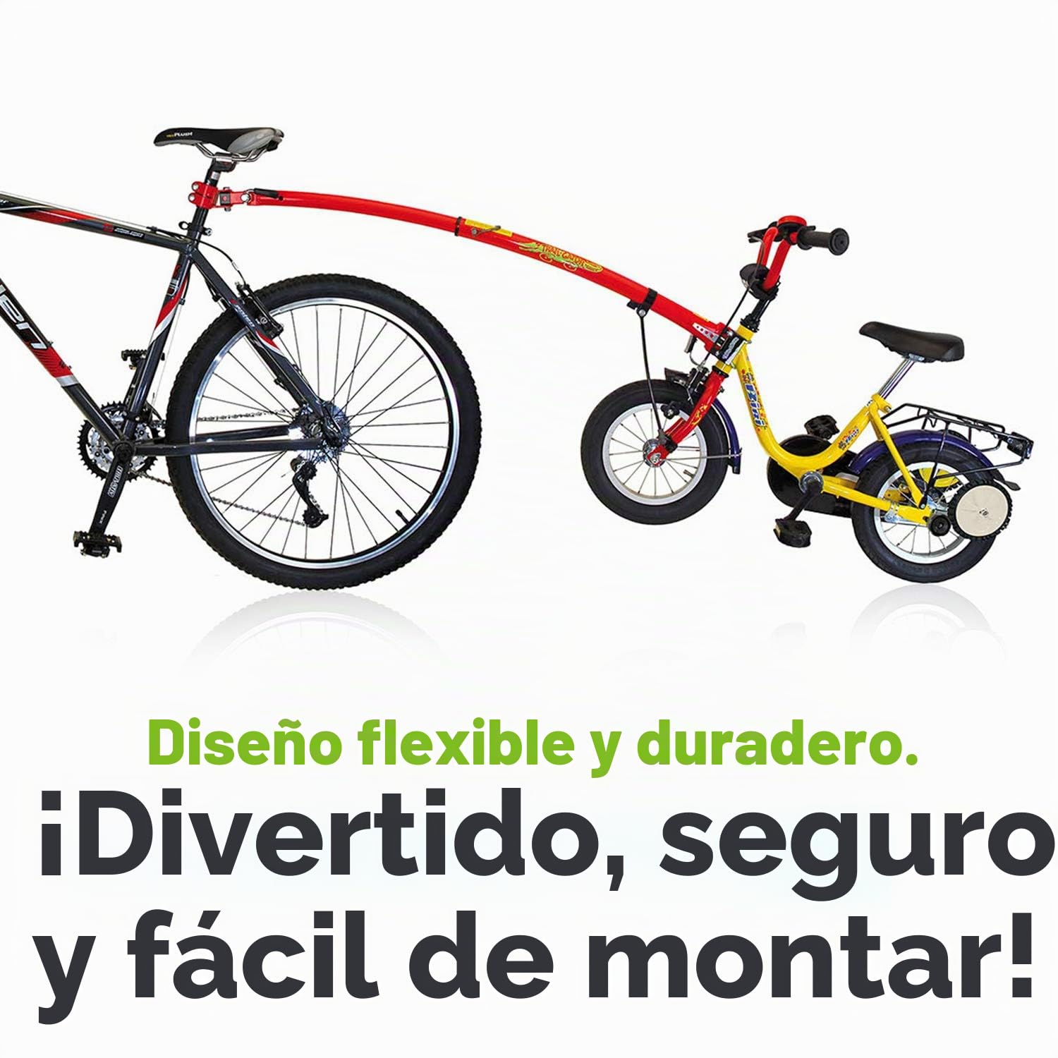 Unbekannt Tow Bar, Varilla para Bicicleta Unisex Adulto, Rojo, Red