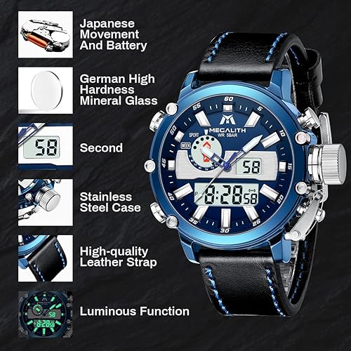 Miniatura 9 de MEGALITH Relojes digitales militares para hombre, reloj deportivo al aire libre, táctico, de 1.772in, cara grande, 5 ATM, resistente al agua, con