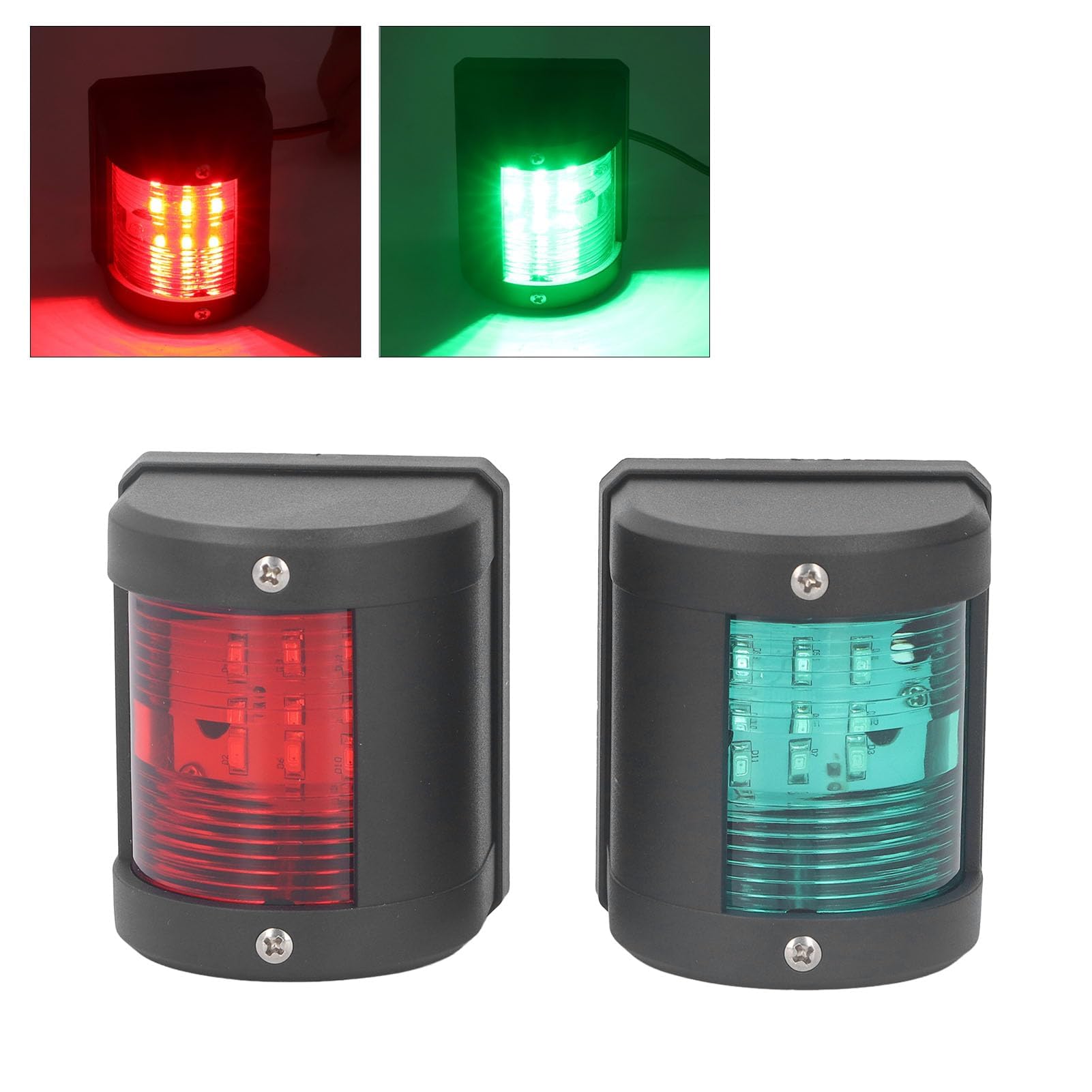 LiebeWH 2 Pezzi 2nm Luce per Barche Marine Luce di Navigazione a LED Impermeabile Dritta Verde Porto Rosso per Barche Marine Prua e Poppa